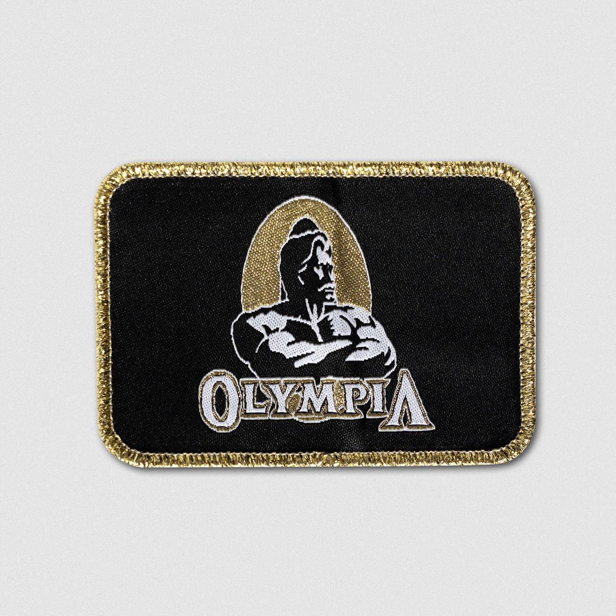 Fabric patch for Olympia Bodybuilding Event Champions Gold logo