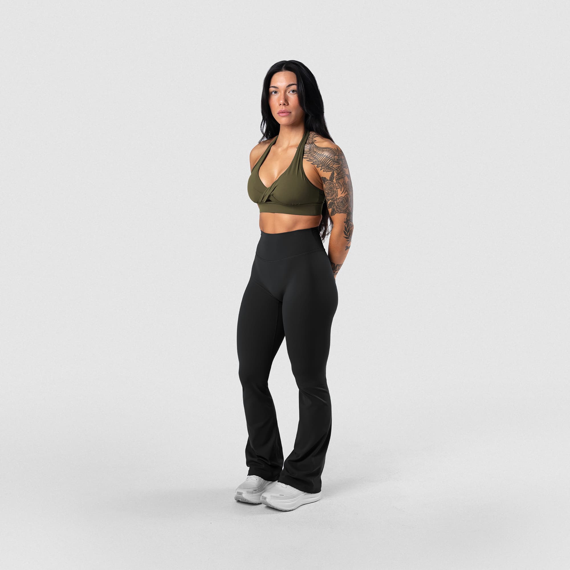 Axis Twisted Halter Bra - OD Green