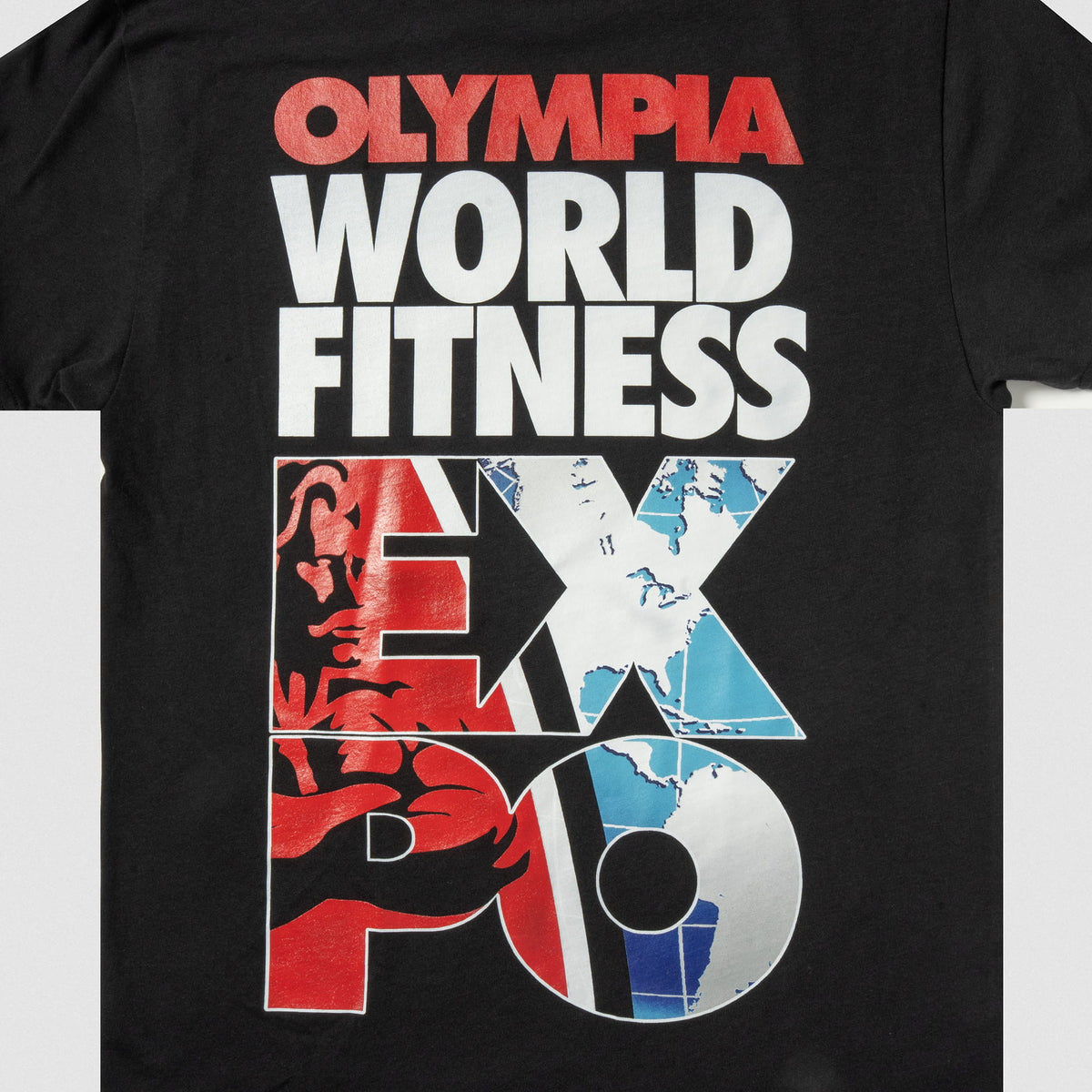 Graphic Back Logo that says "Olympia World Fitness EXPO"