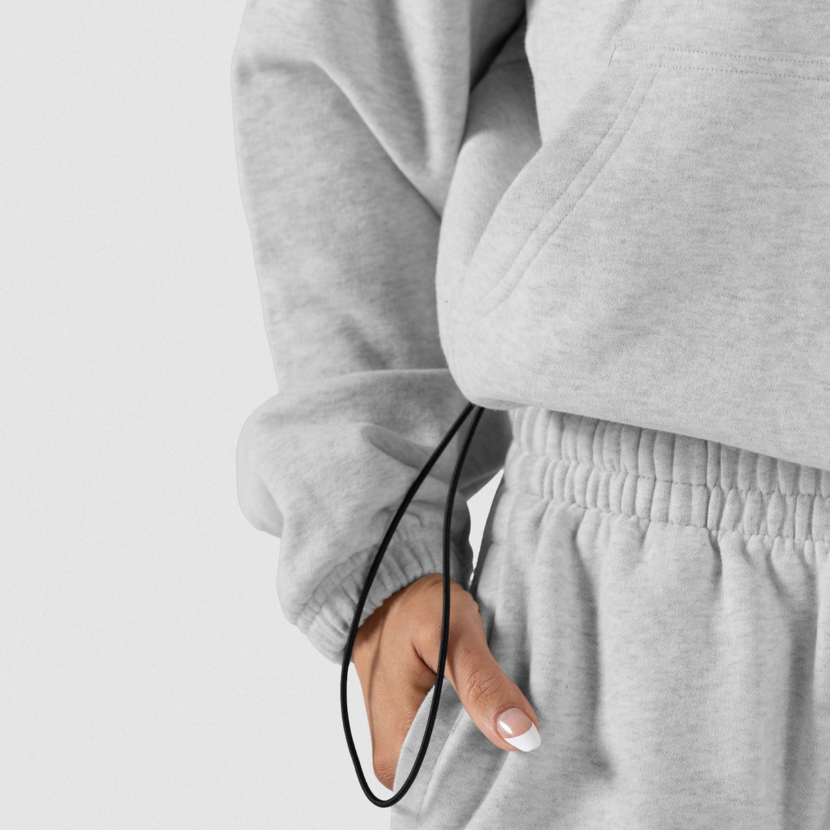International Division Crop Hoodie | Adjustable hem drawcord feature
