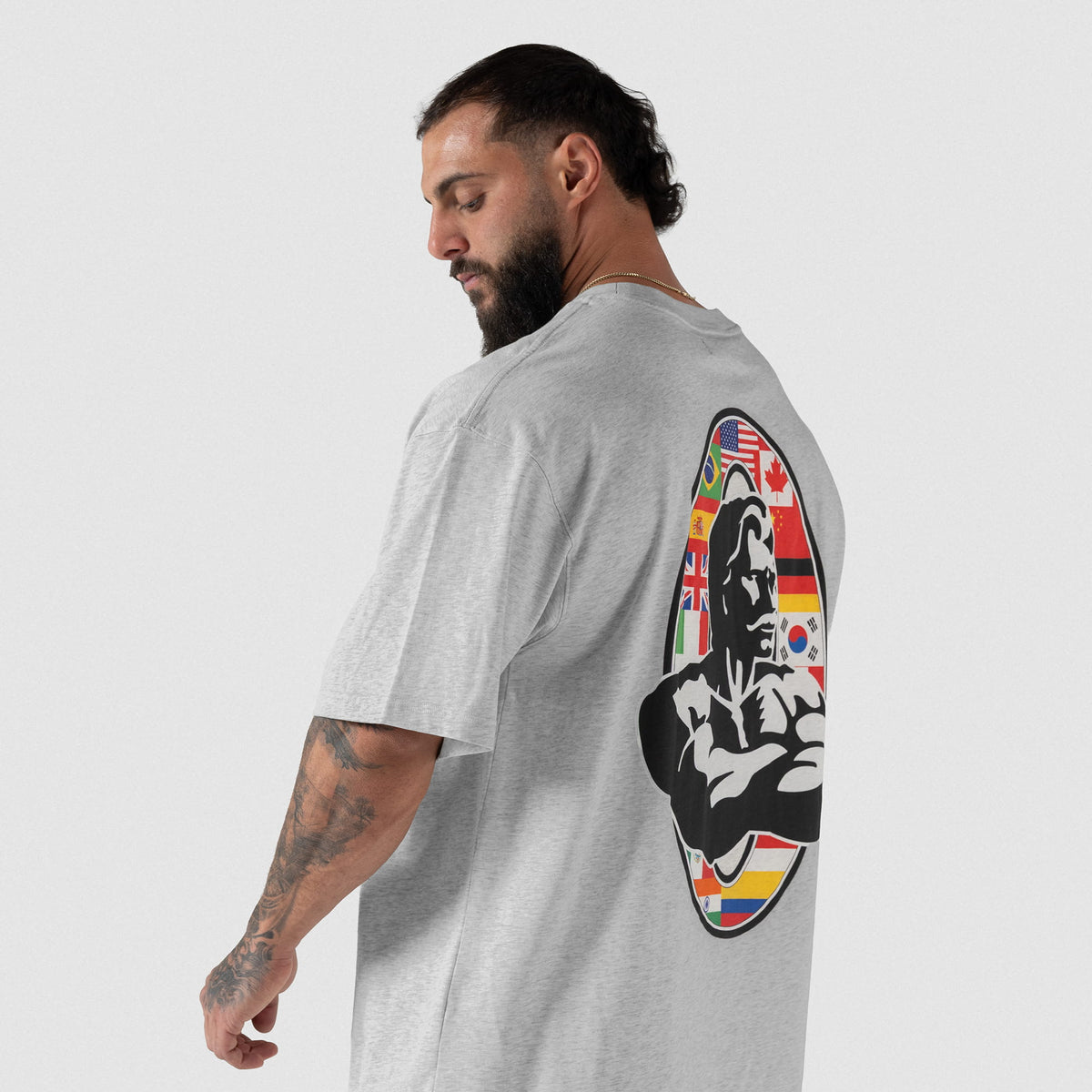 On Model, Back View (Alternate Angle of Sleeve Fit)
