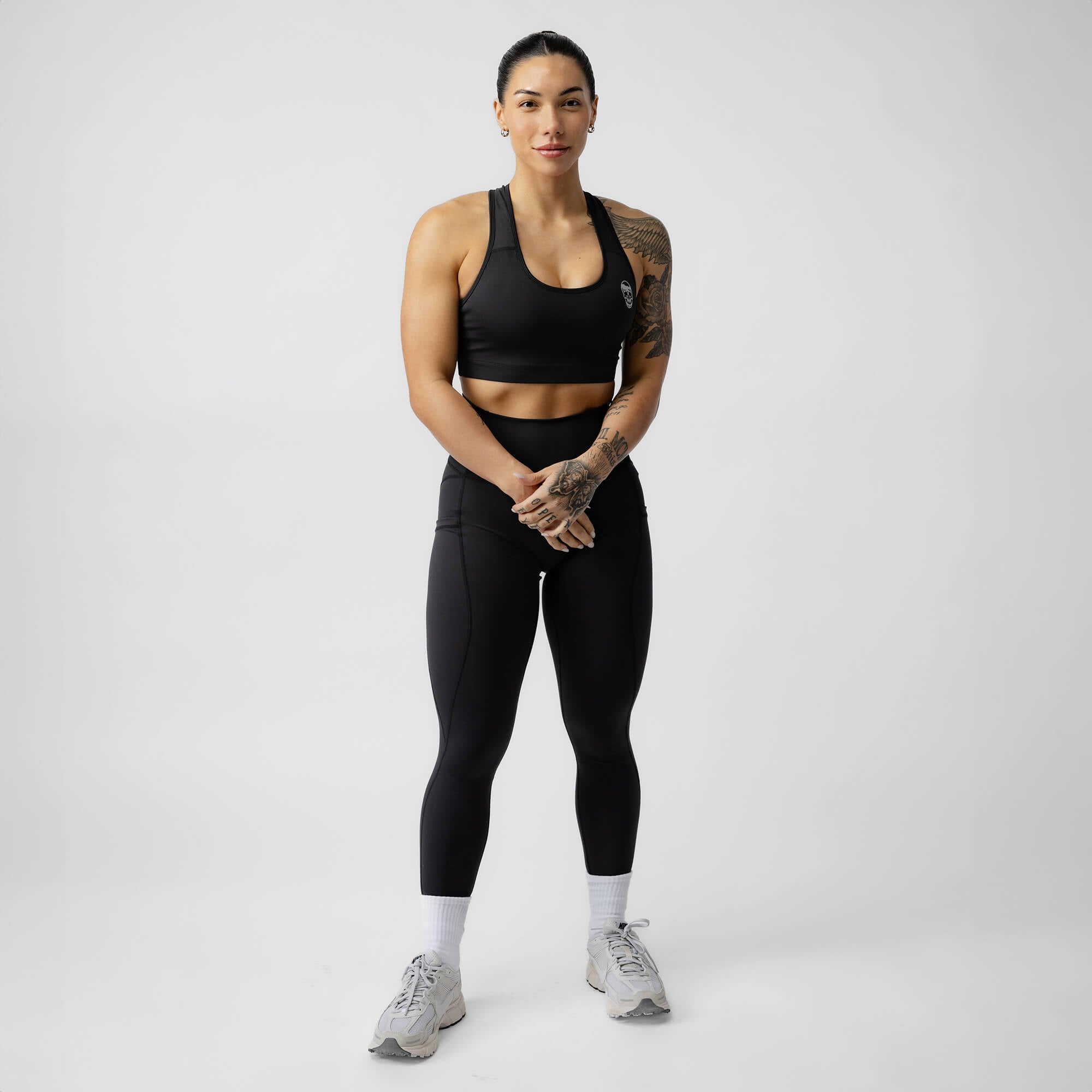 black performance bra full body