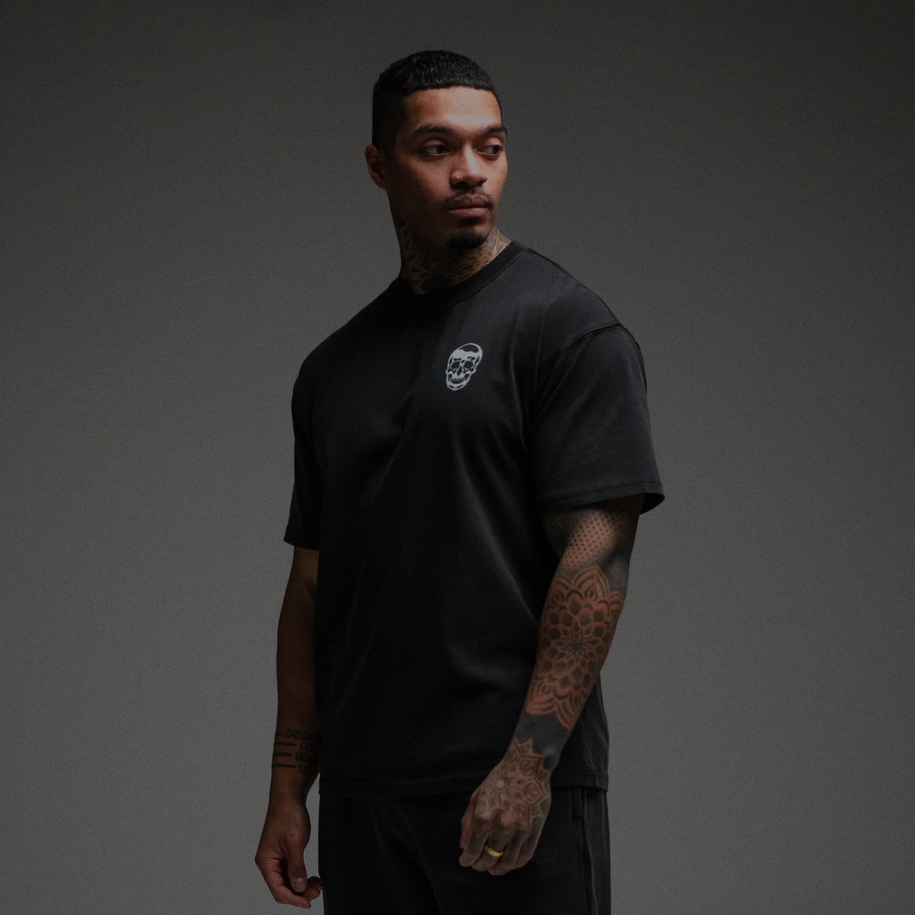 Athlete wearing 12th Anniversary Tee - Ride or Die half body shot front side