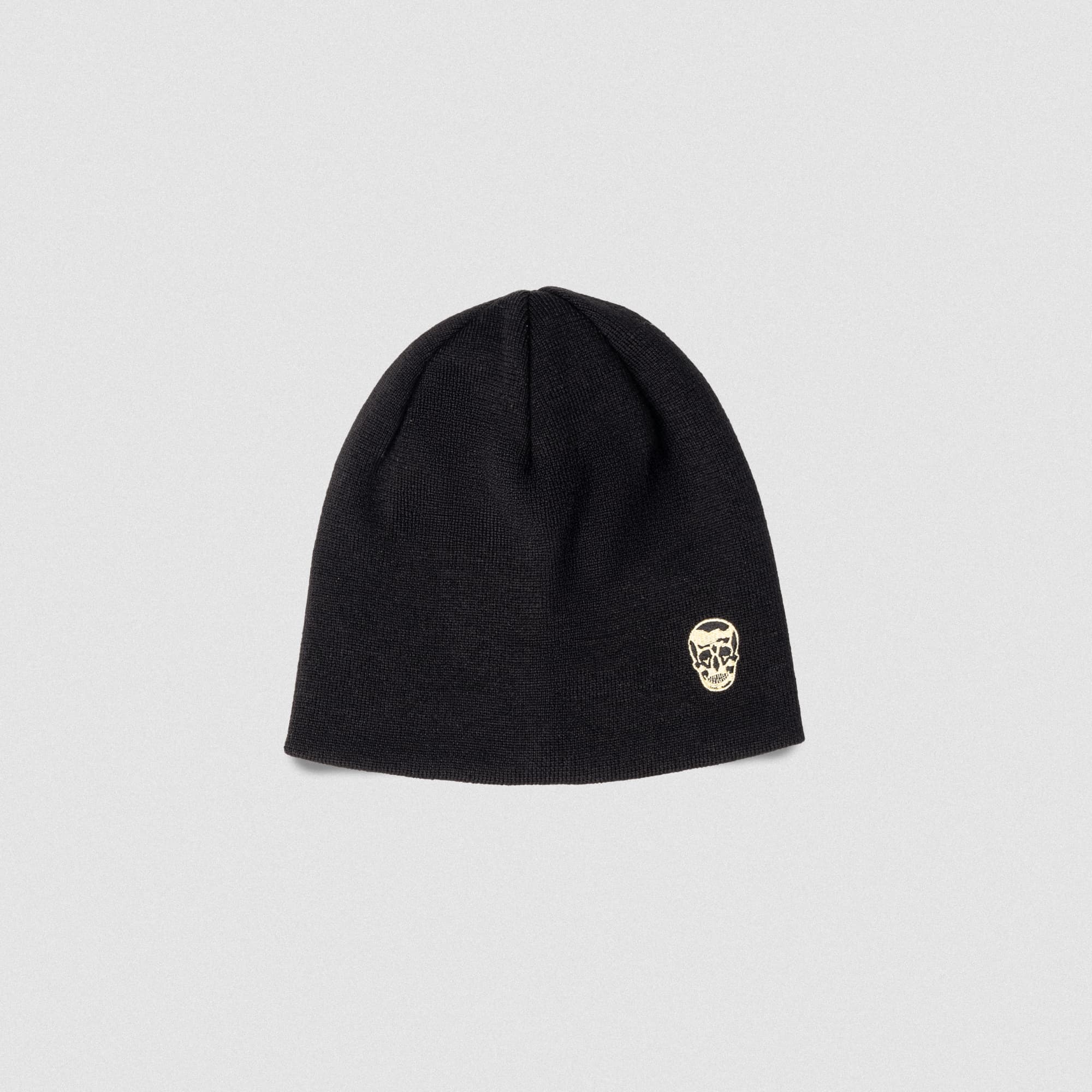 Master the Soul Gymreapers beanie flat lay with embroidered skull logo