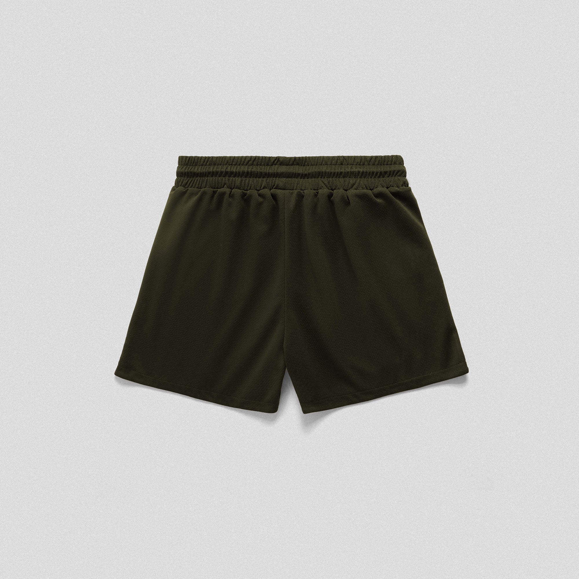 mesh shorts od green back