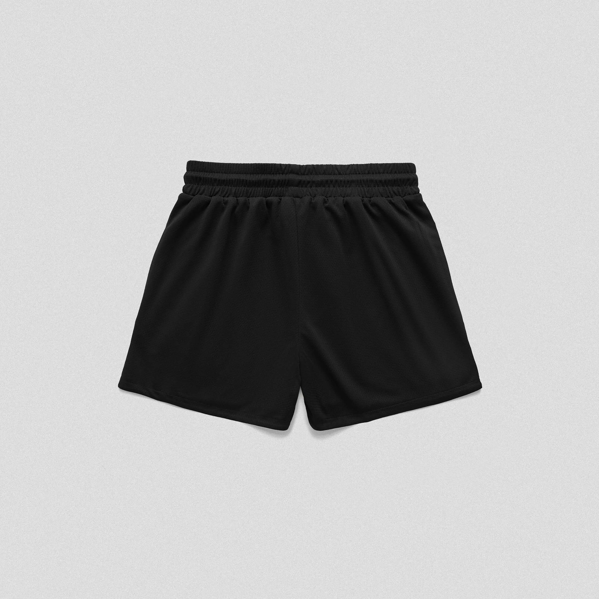 mesh shorts black black red back
