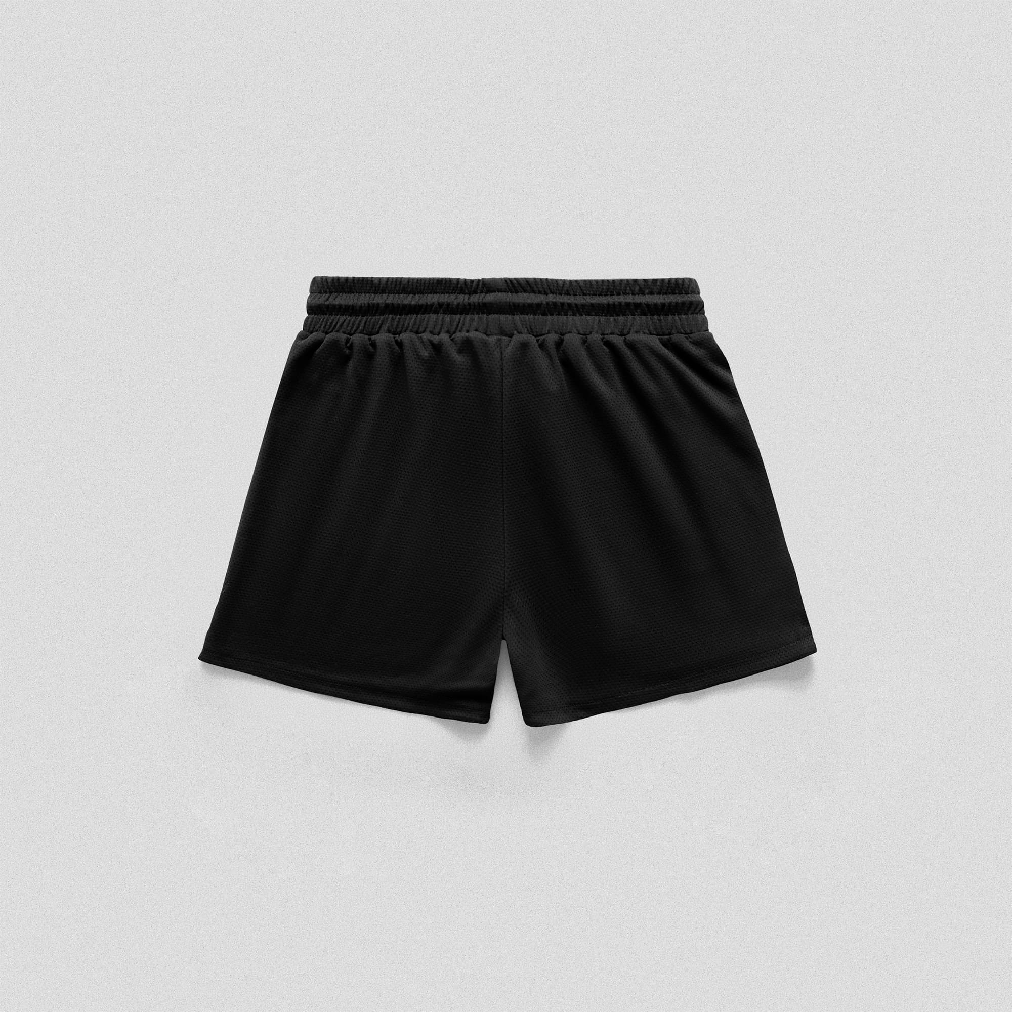 Black/Black Core Skull Mesh Training Shorts lay flat back side