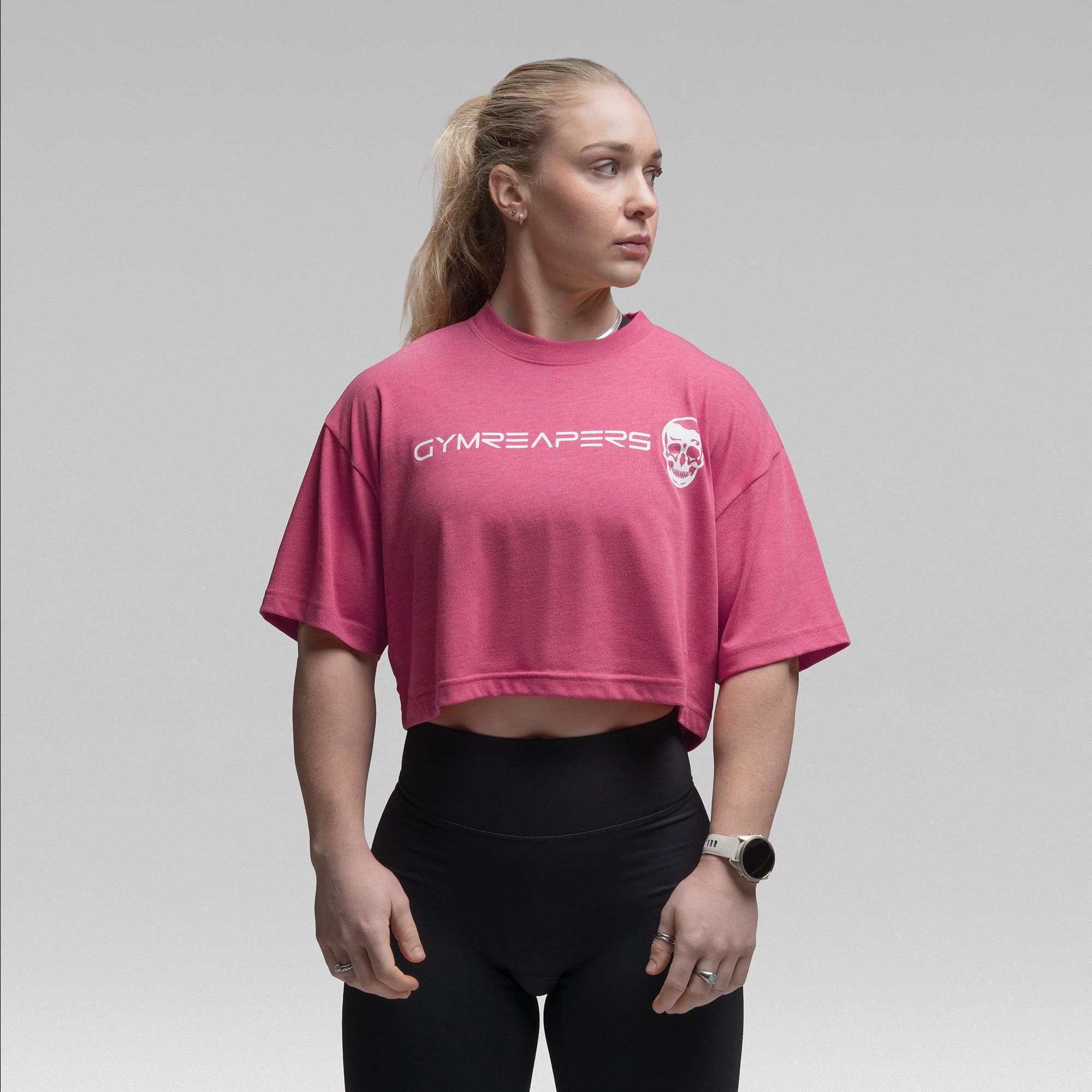 Active Tri-Blend Cropped Tee - Miami/White