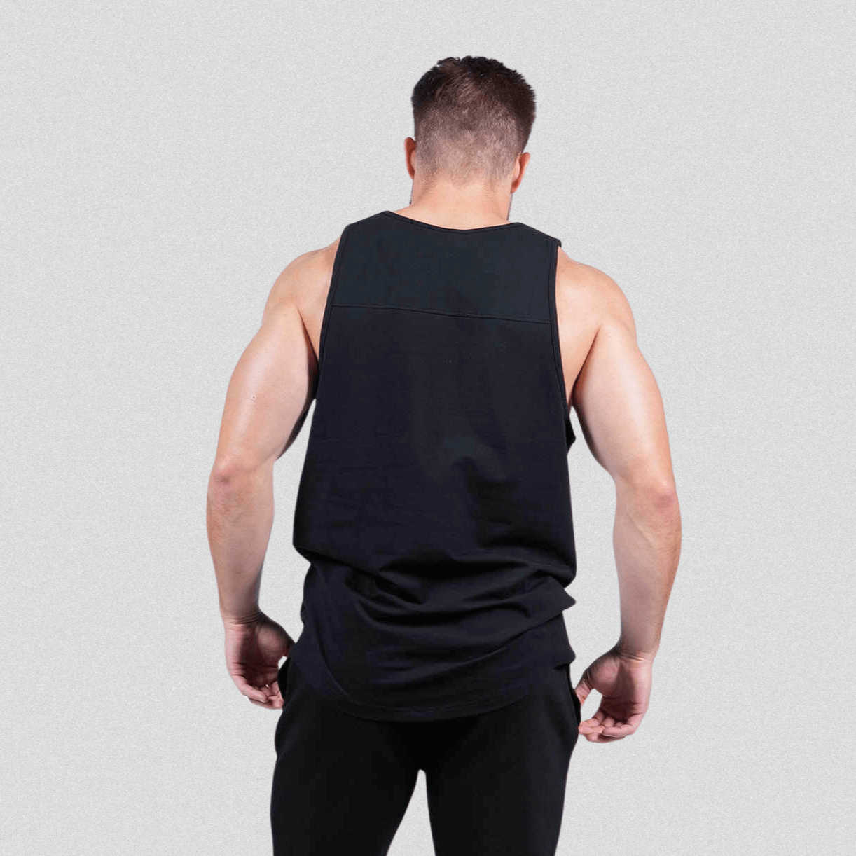 axis scoop hem tank black back