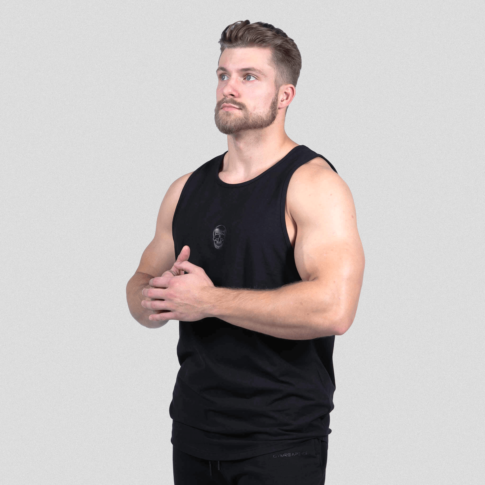 axis scoop hem tank black front