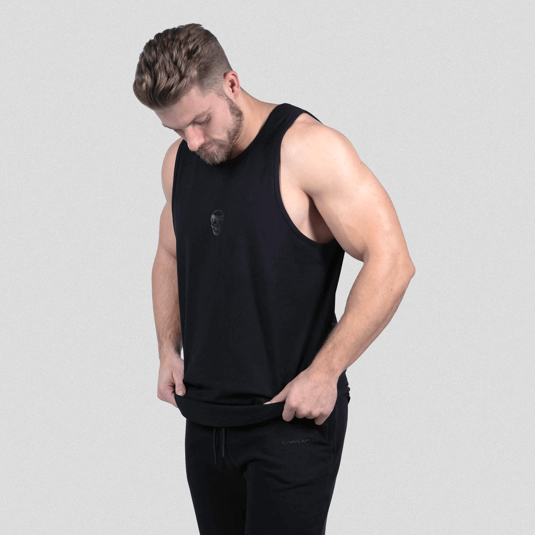 axis scoop hem tank black side front