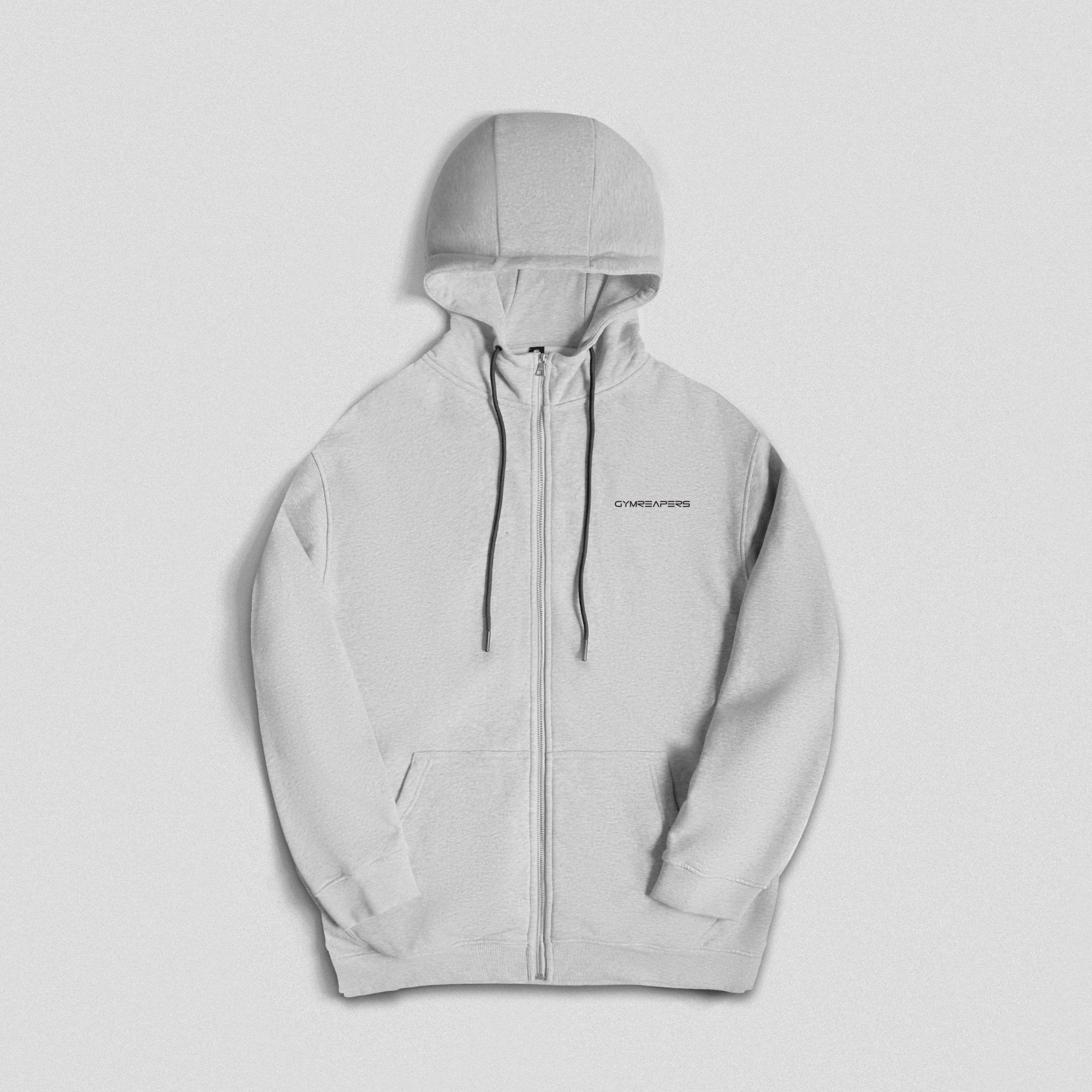 axis zip up hoodie heather gray front