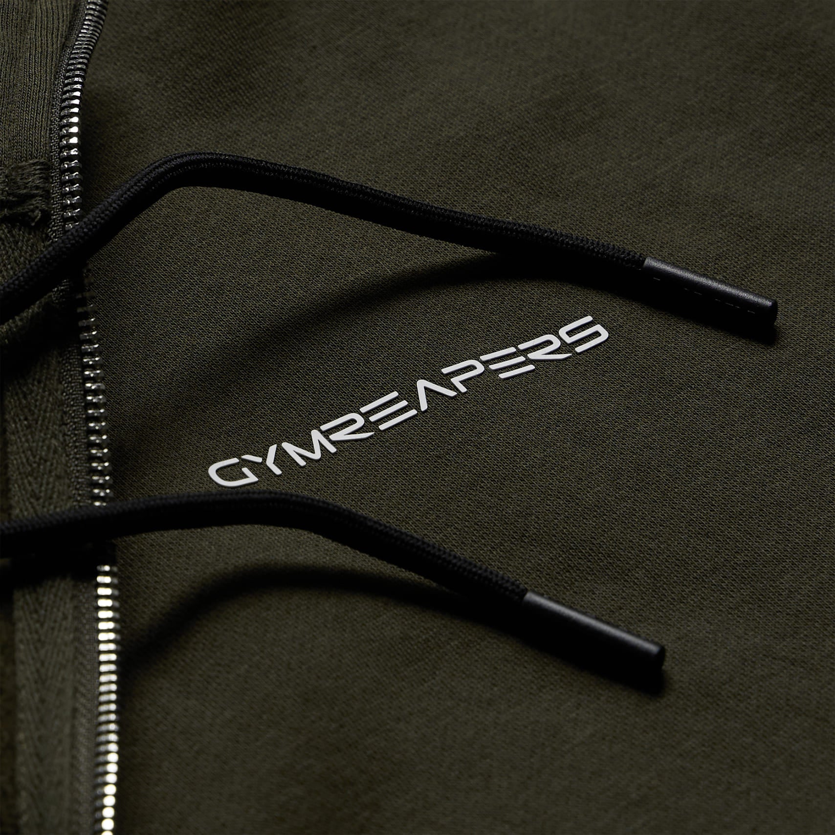 axis zip up od green detail