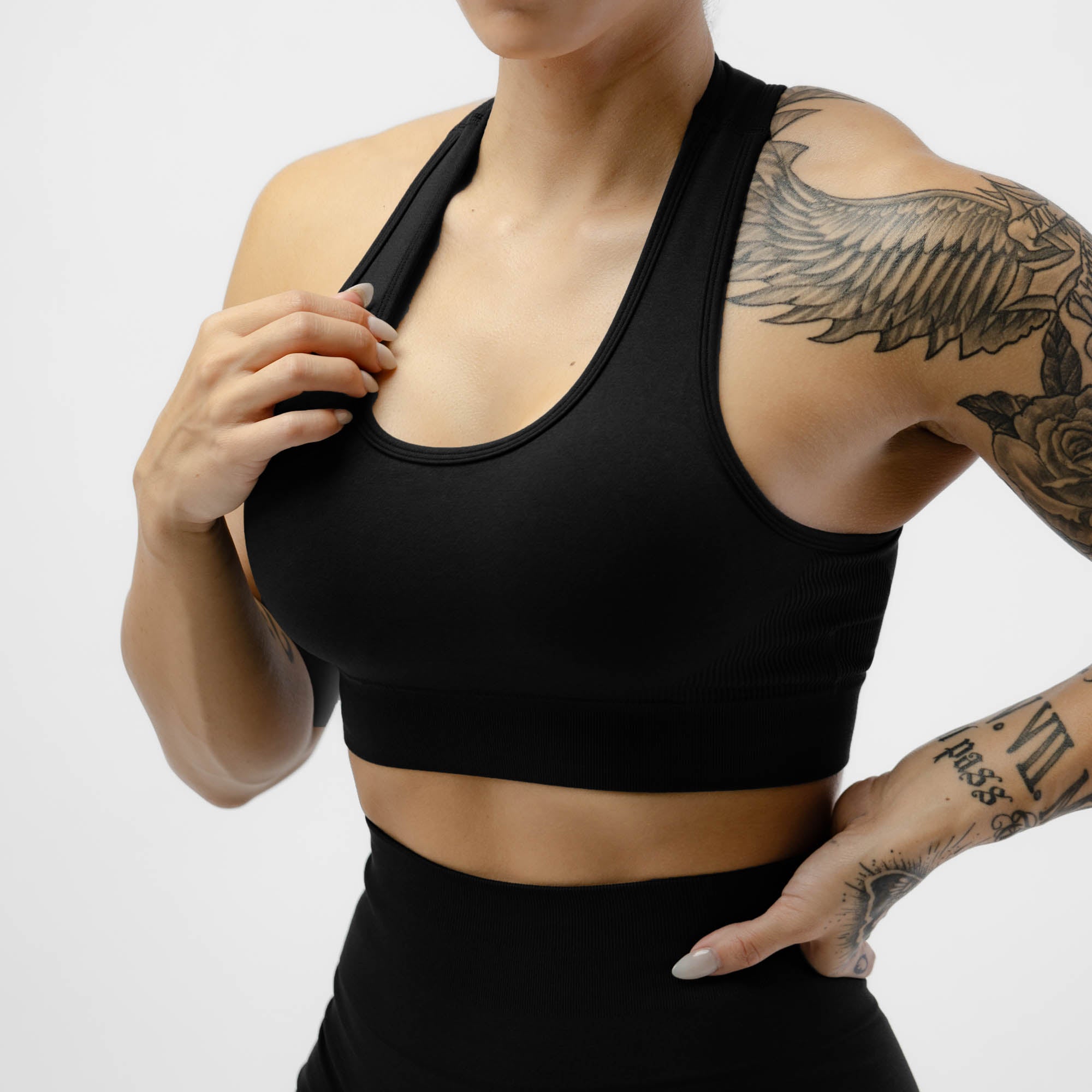 black heritage bra front detail