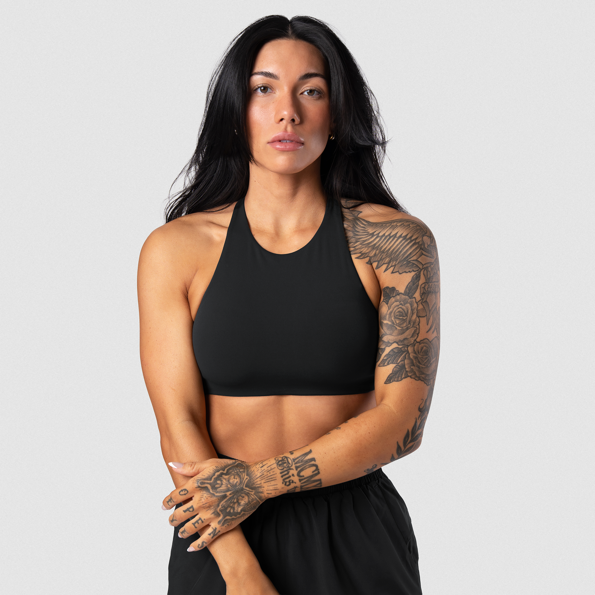 Axis High Neck Bra - Black