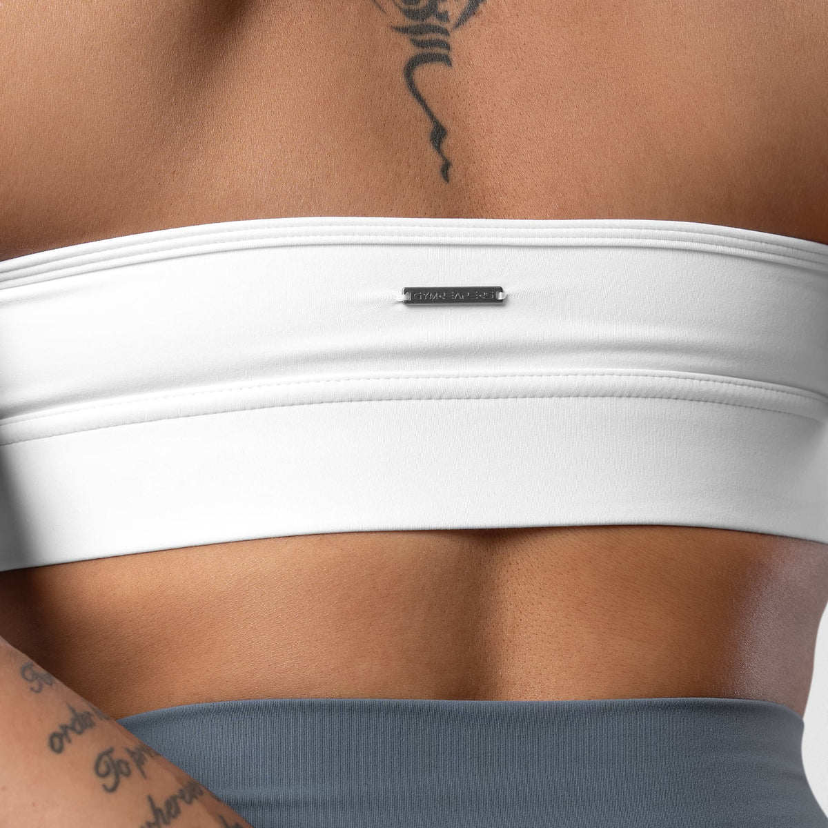 Axis Twisted Halter Bra - White back logo detail