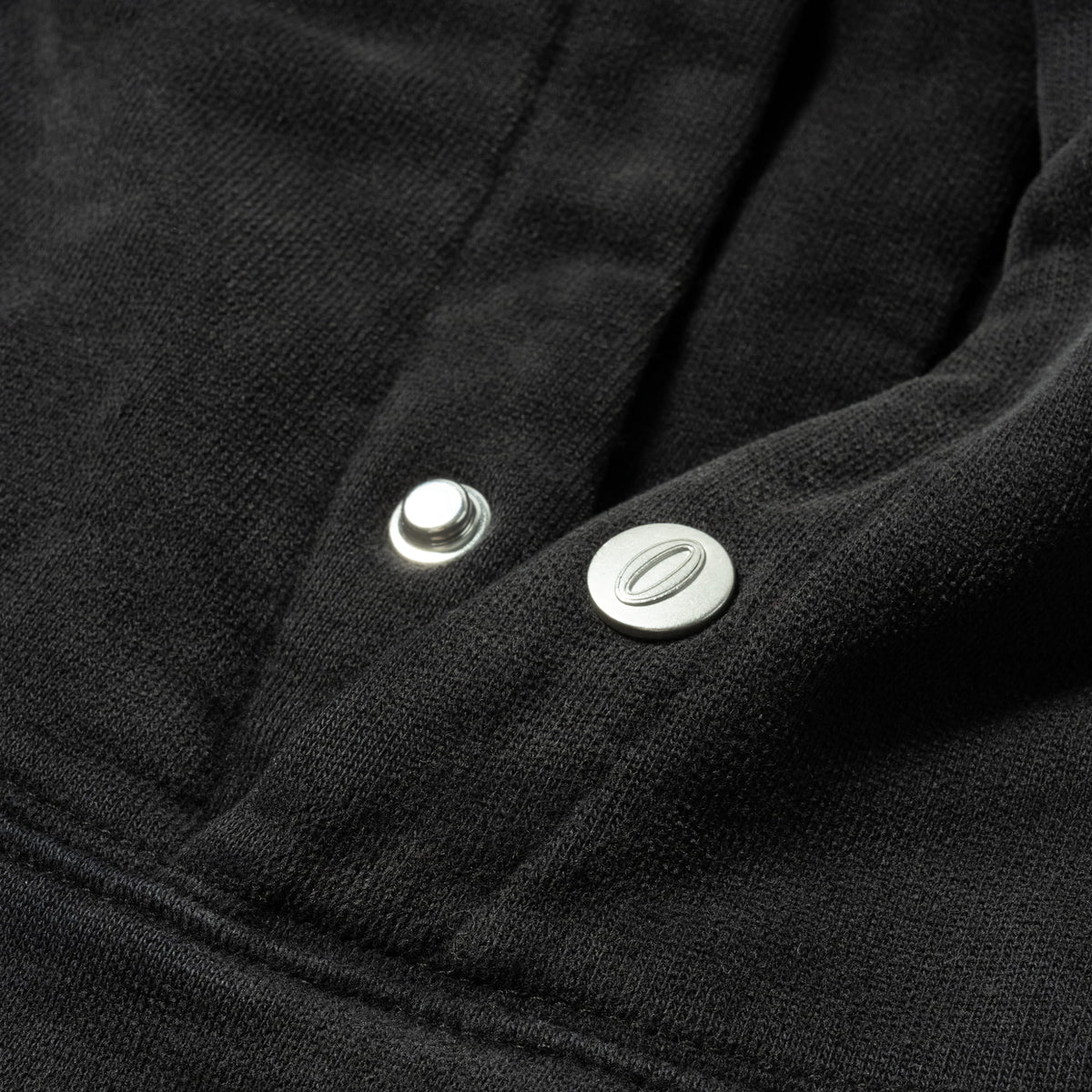 Championship Hoodie | Silver snap-button closures at hood feature