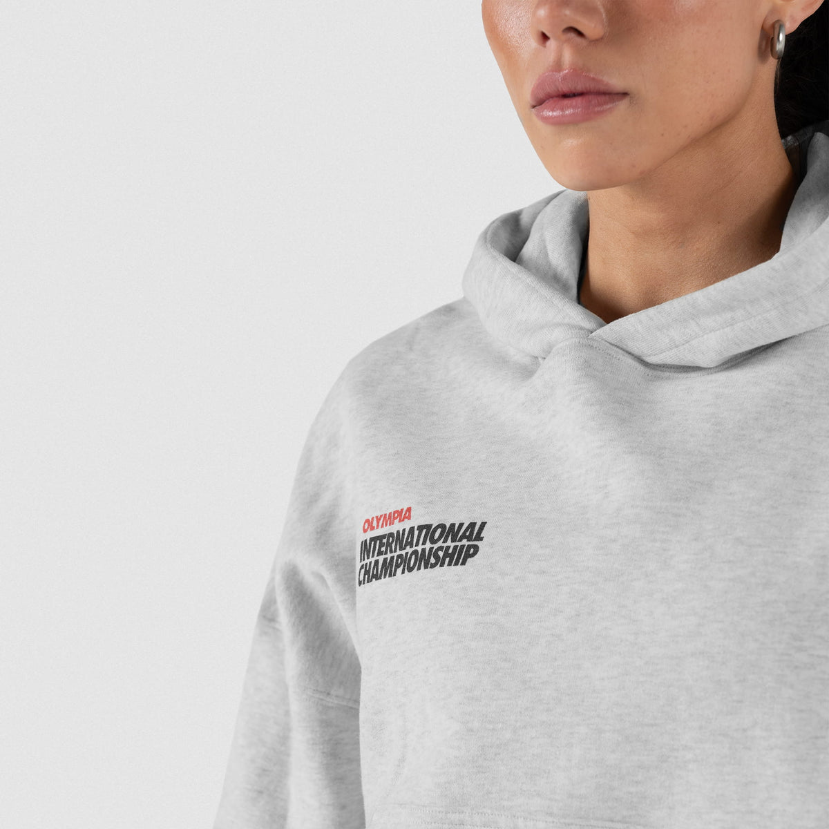 International Division Crop Hoodie | Drawcord free hood feature