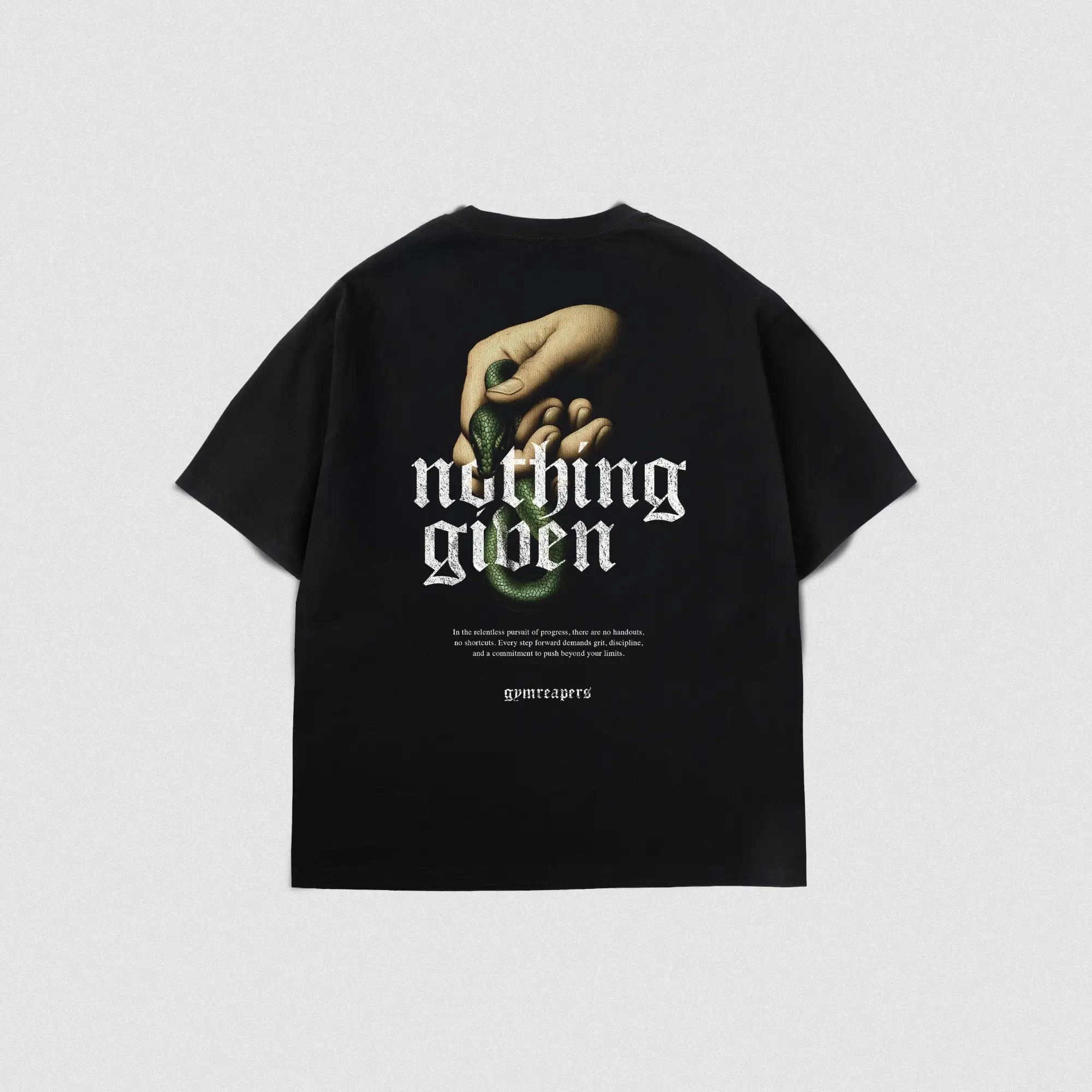 nothing given tee back with gray background