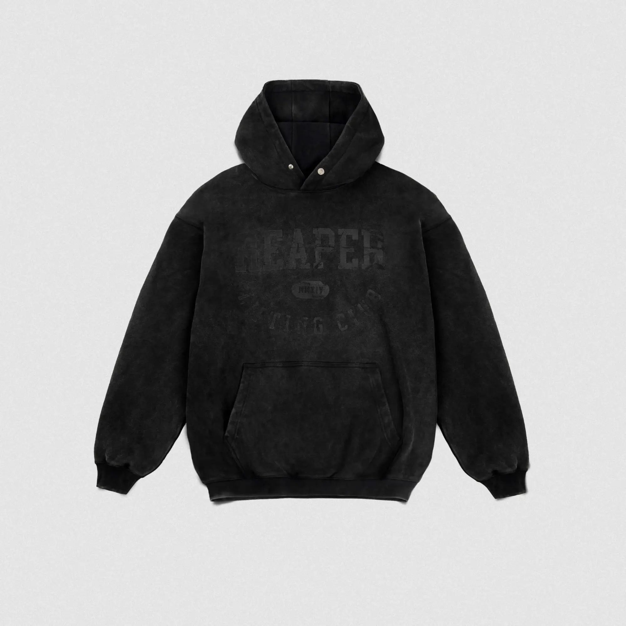 arnold reaper lift club hoodie front gray background