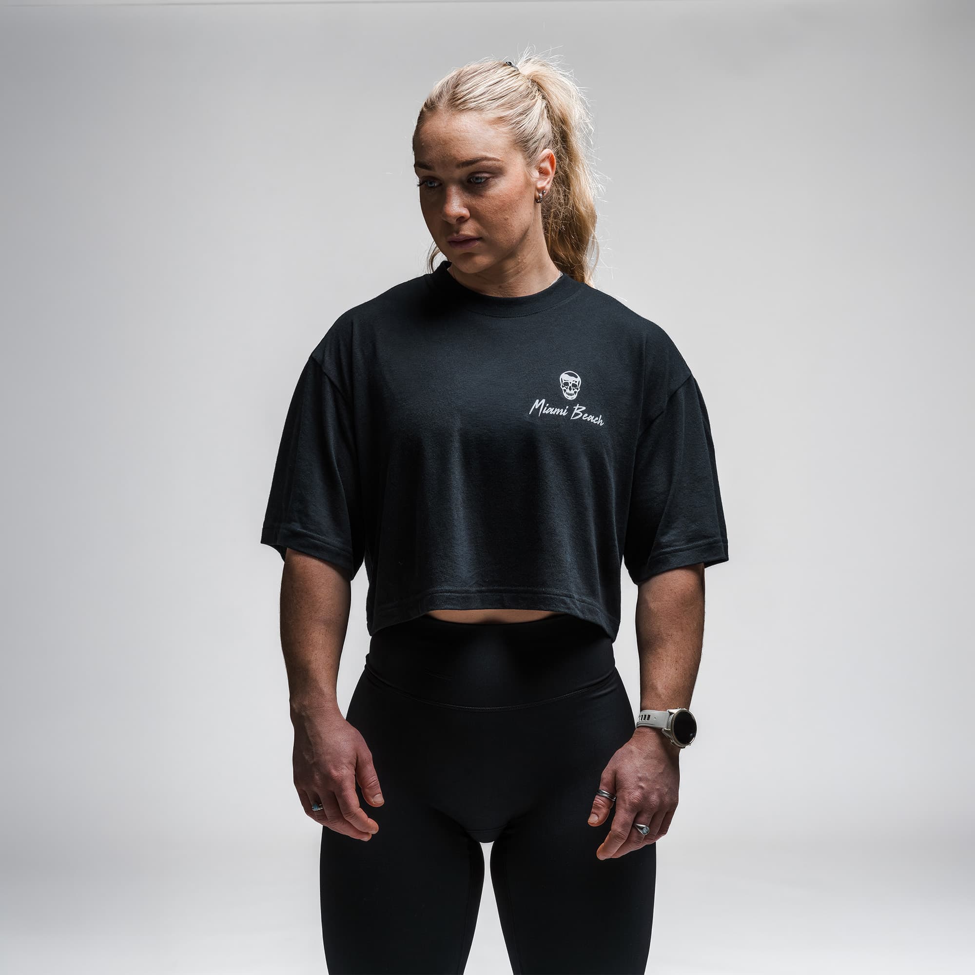 Heatstroke Cropped Tee - Black