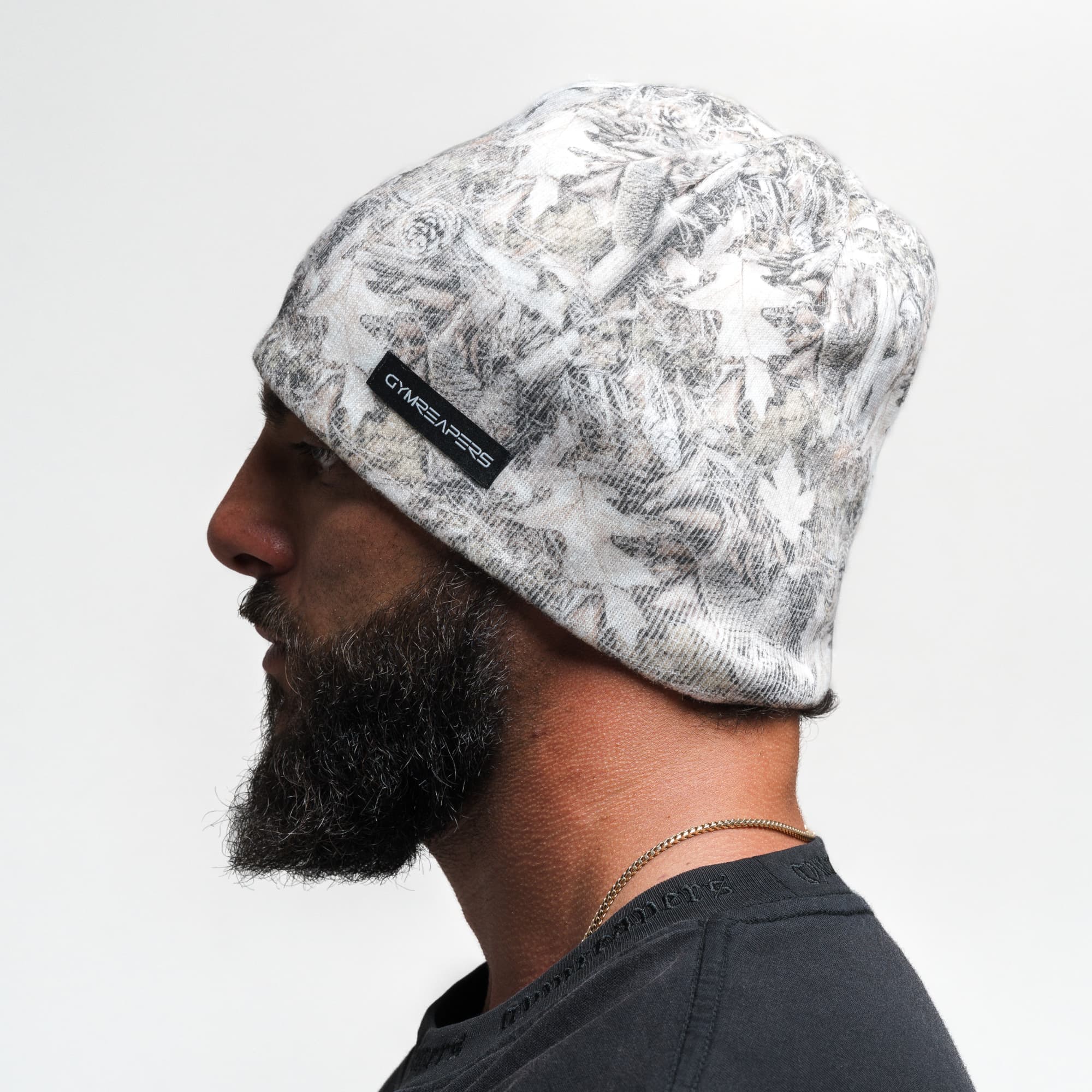 Athlete wearing Skull Cap Beanie - Camo side view