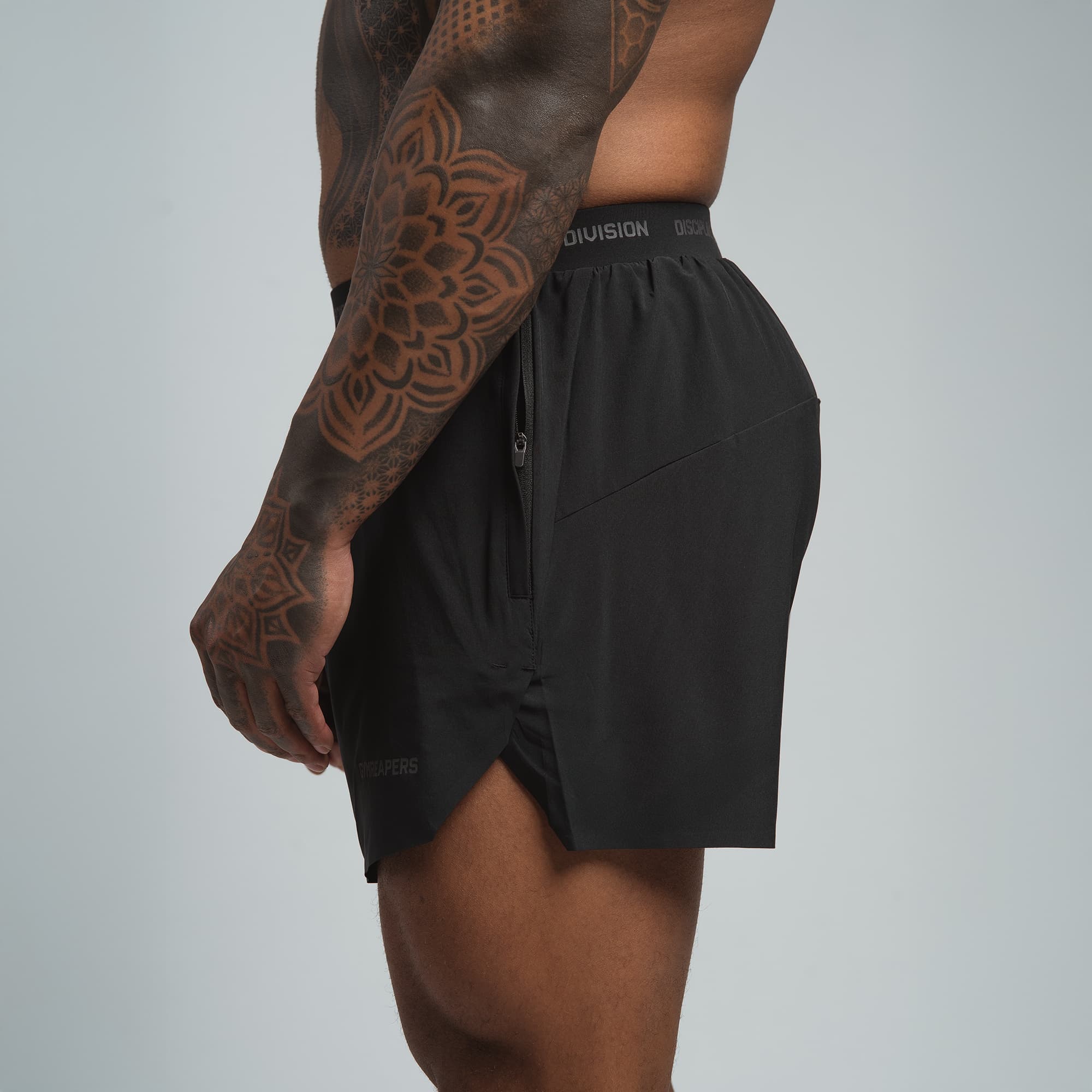 Discipline Division Mens Running Shorts Side View with Pocket