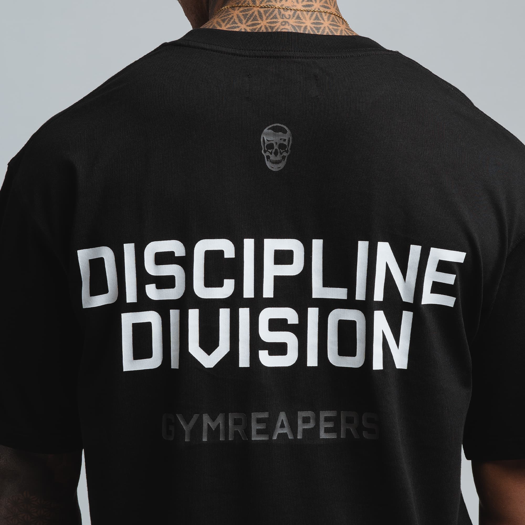 discipline division tee back close up detailing