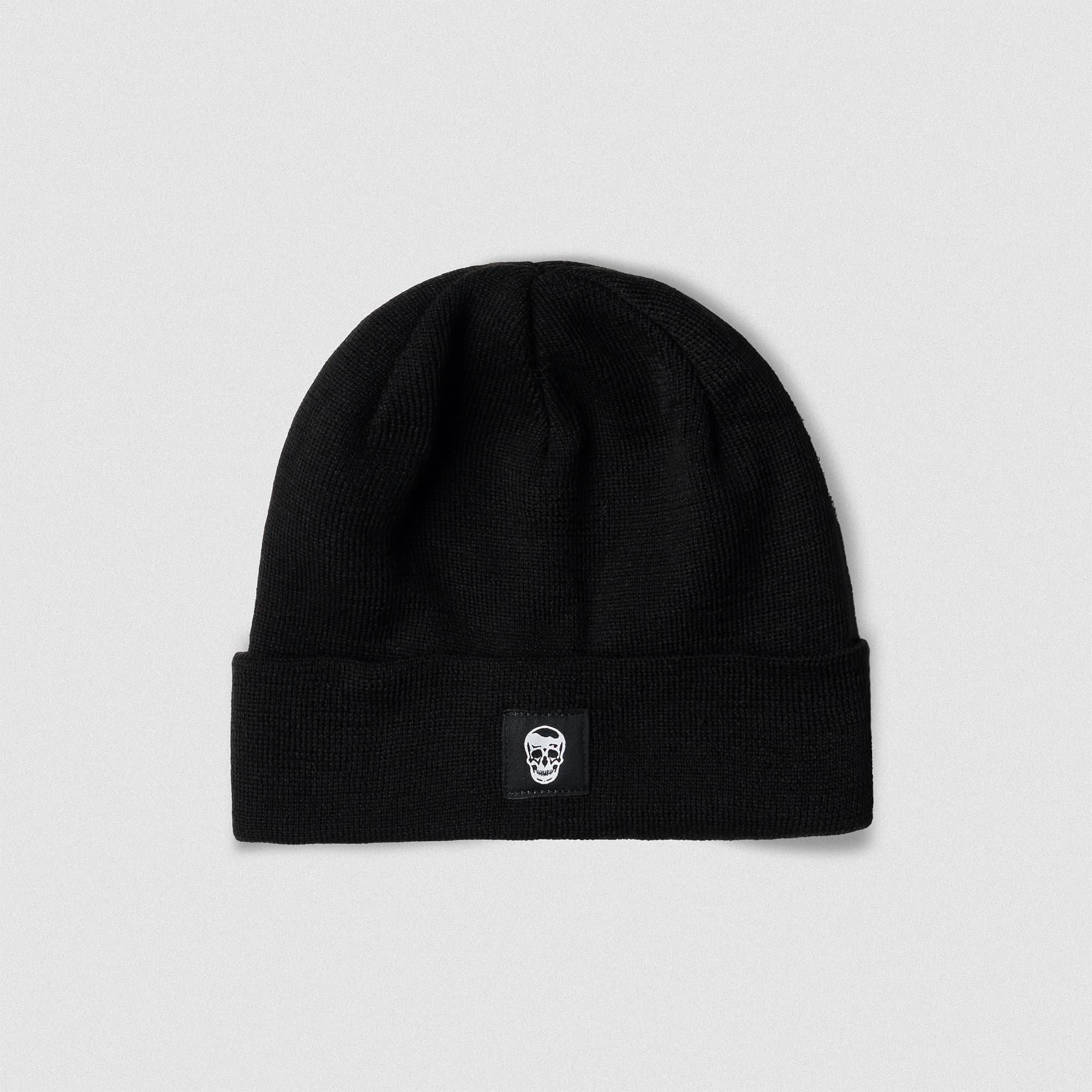 Skull Knit Cuff Beanie - Black main image