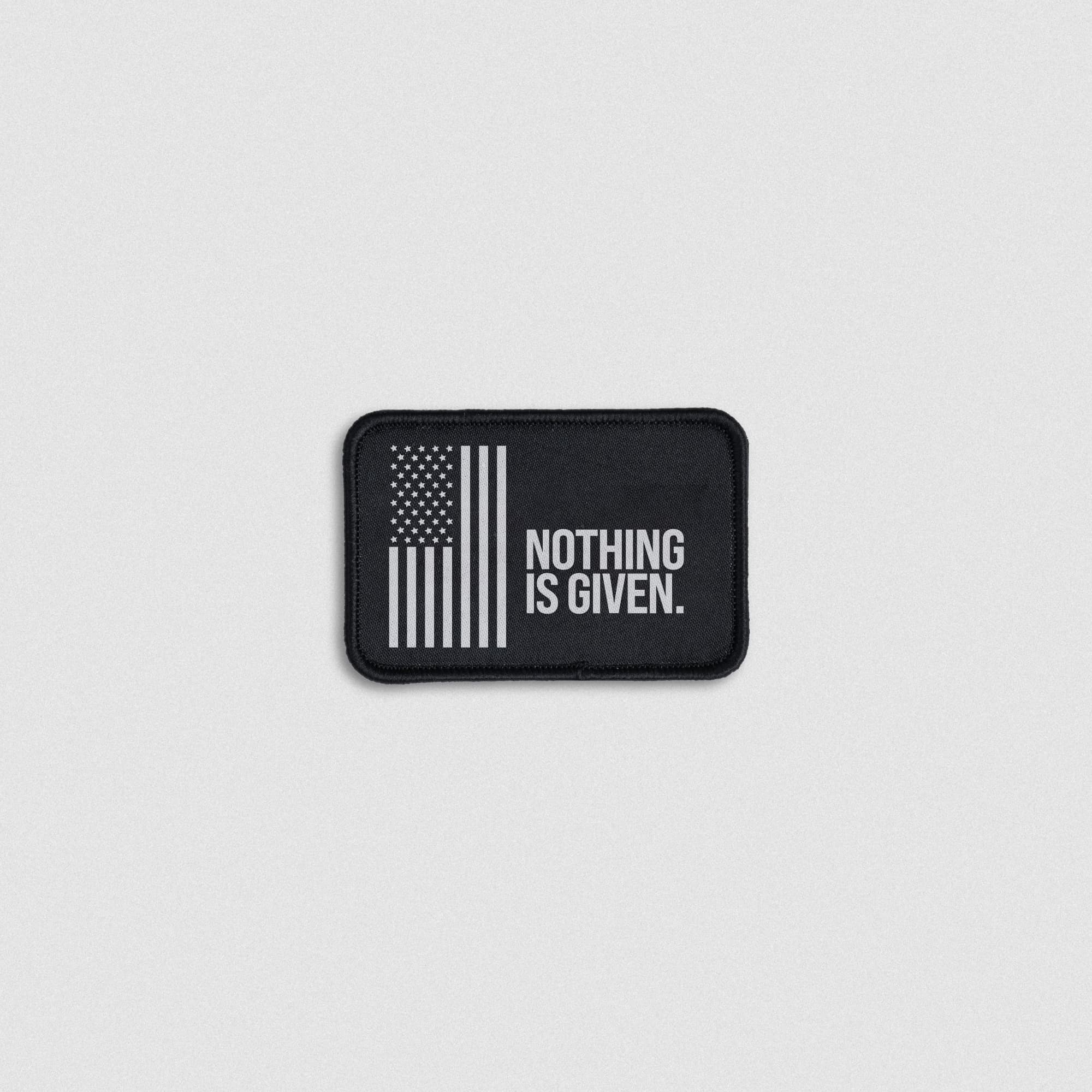 Nothing given flag patch lay flat shot
