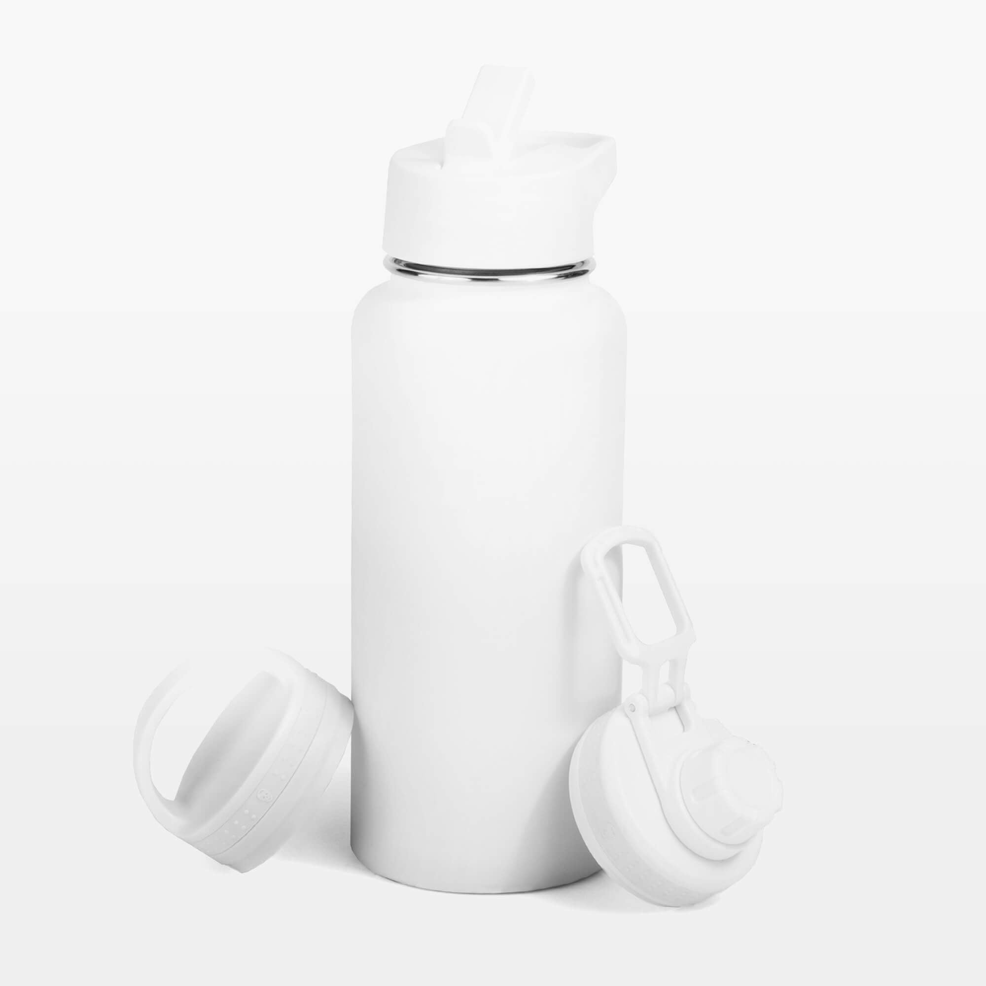 32 oz Stainless Steel Water Bottle - Skull White