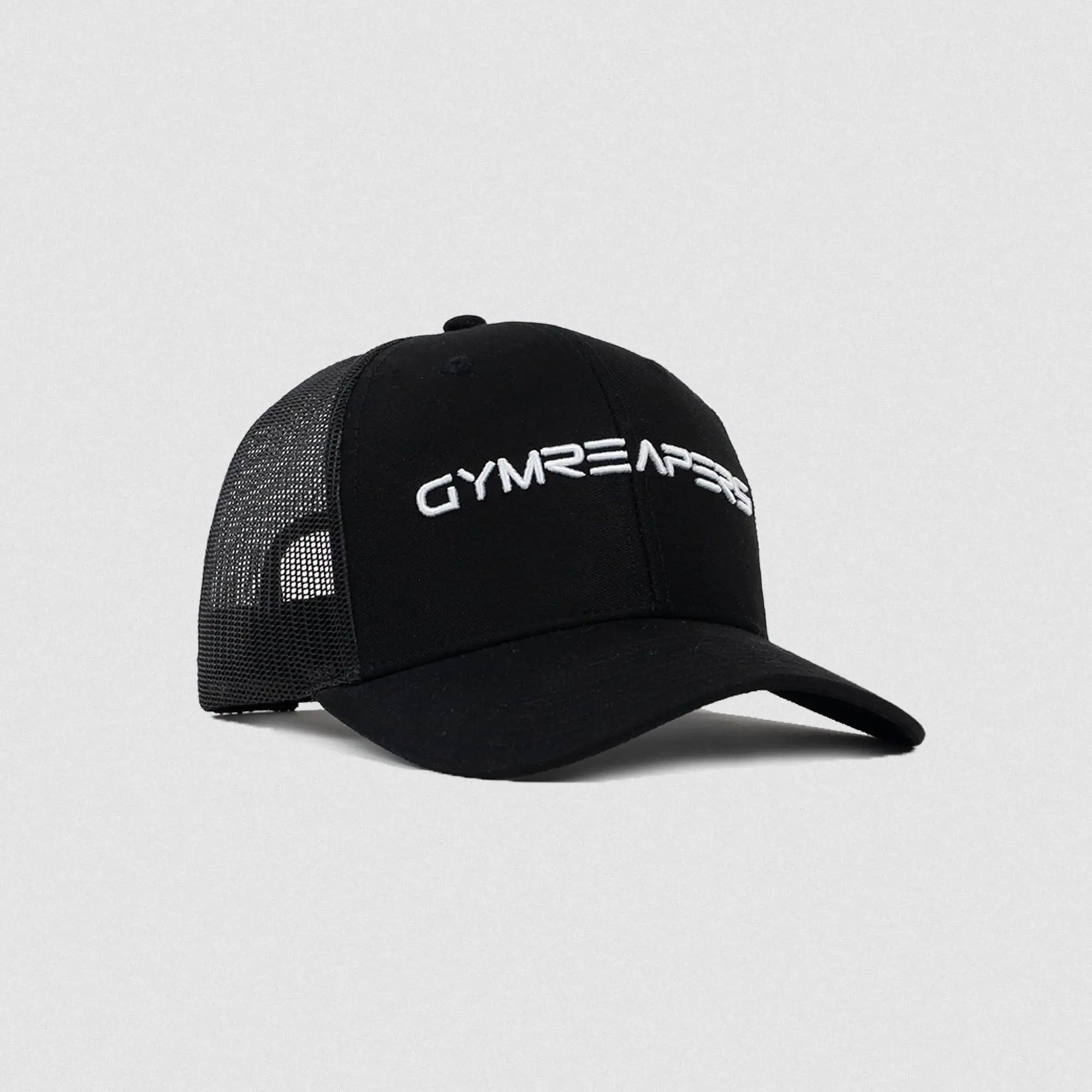 core trucker hat black white front