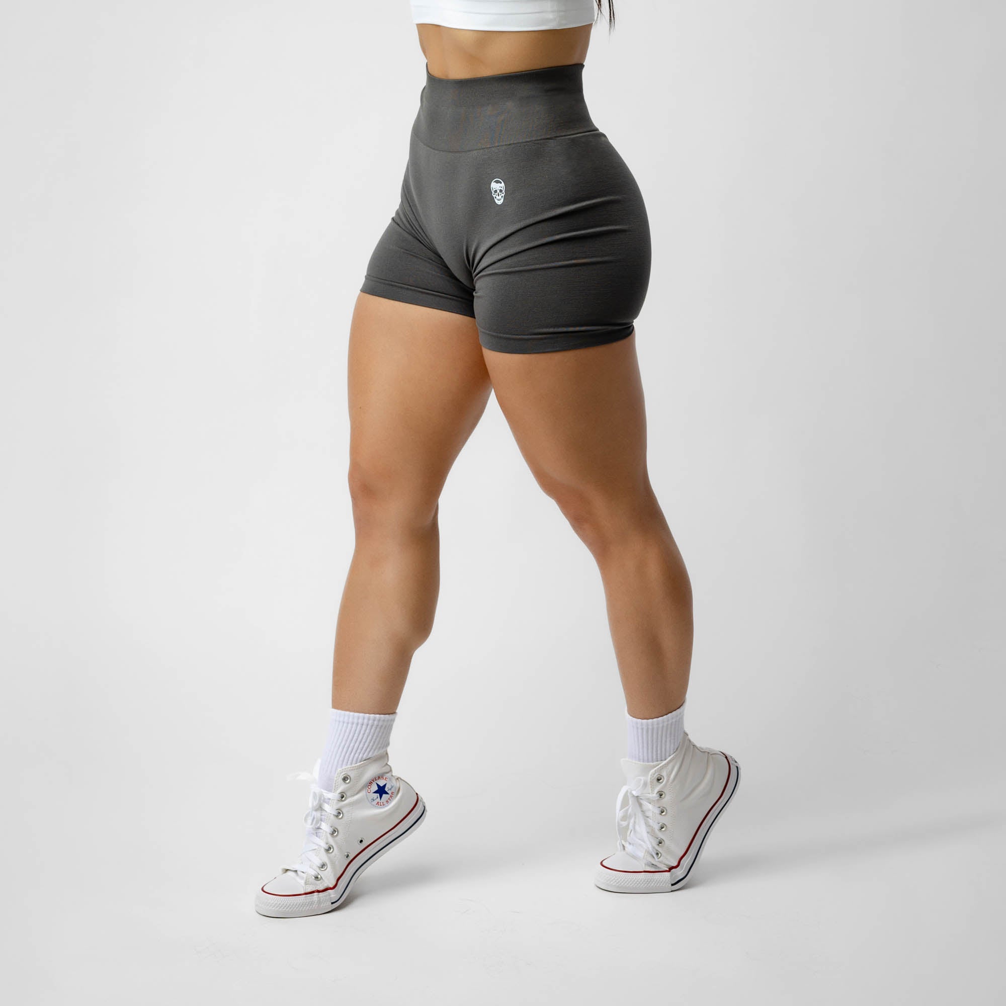 flat gray infinity shorts half body shot main