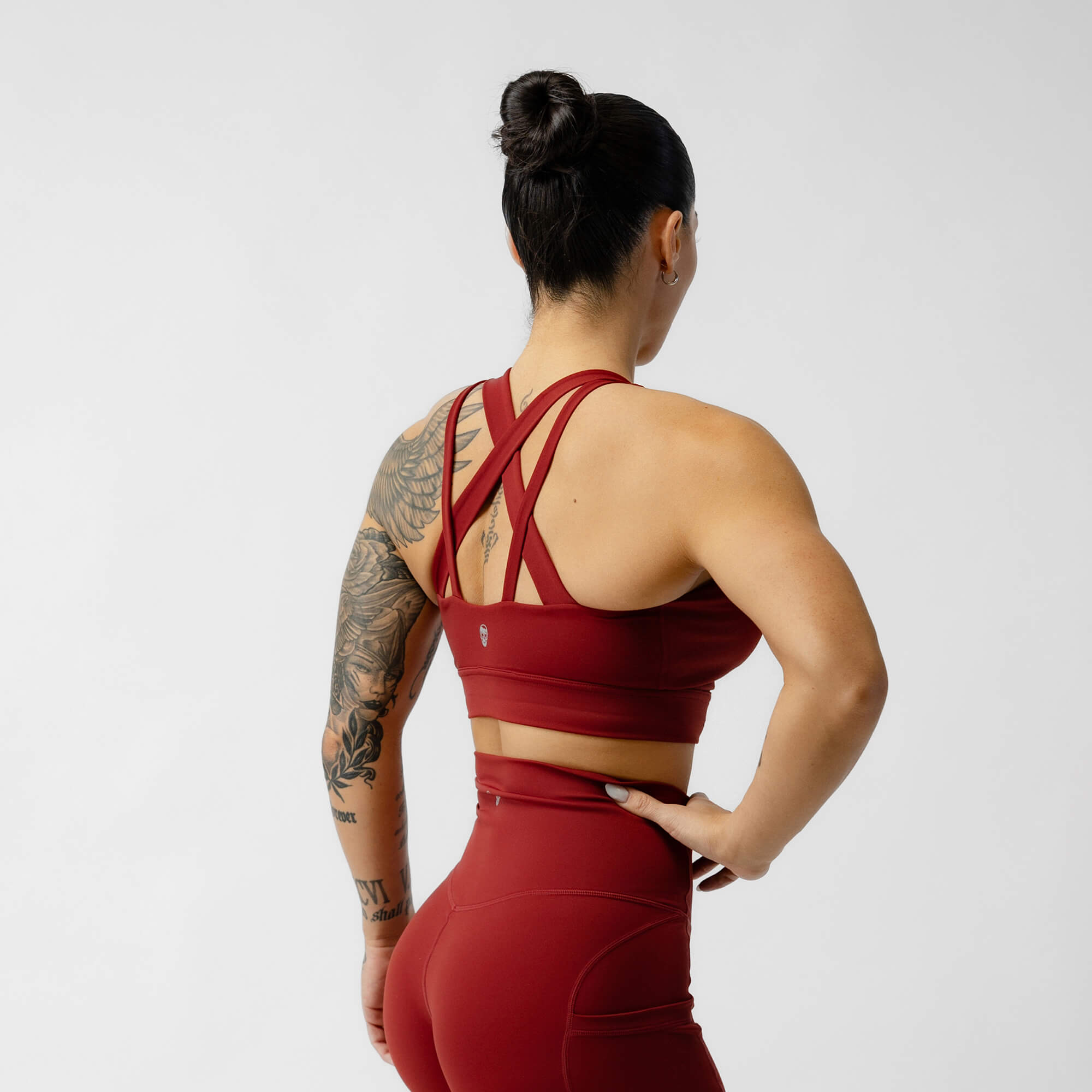 harmony bra ember red back half body