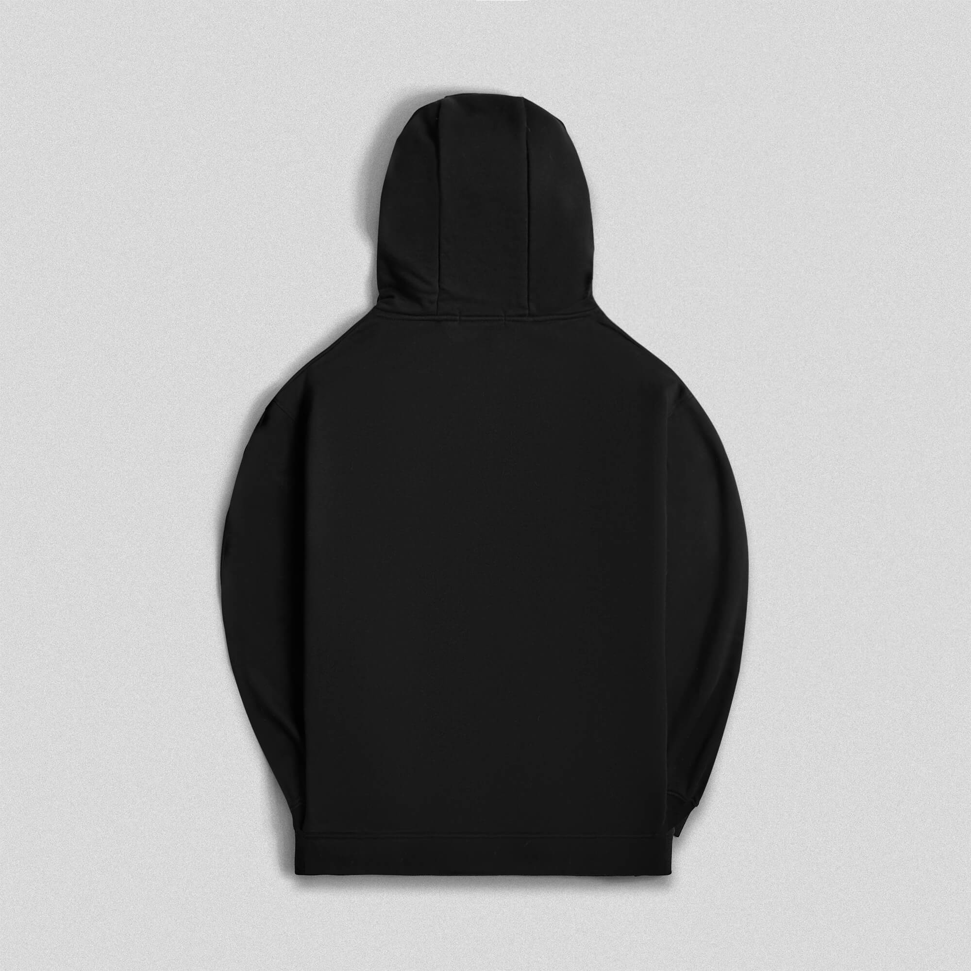 heavy weight hoodie black black back