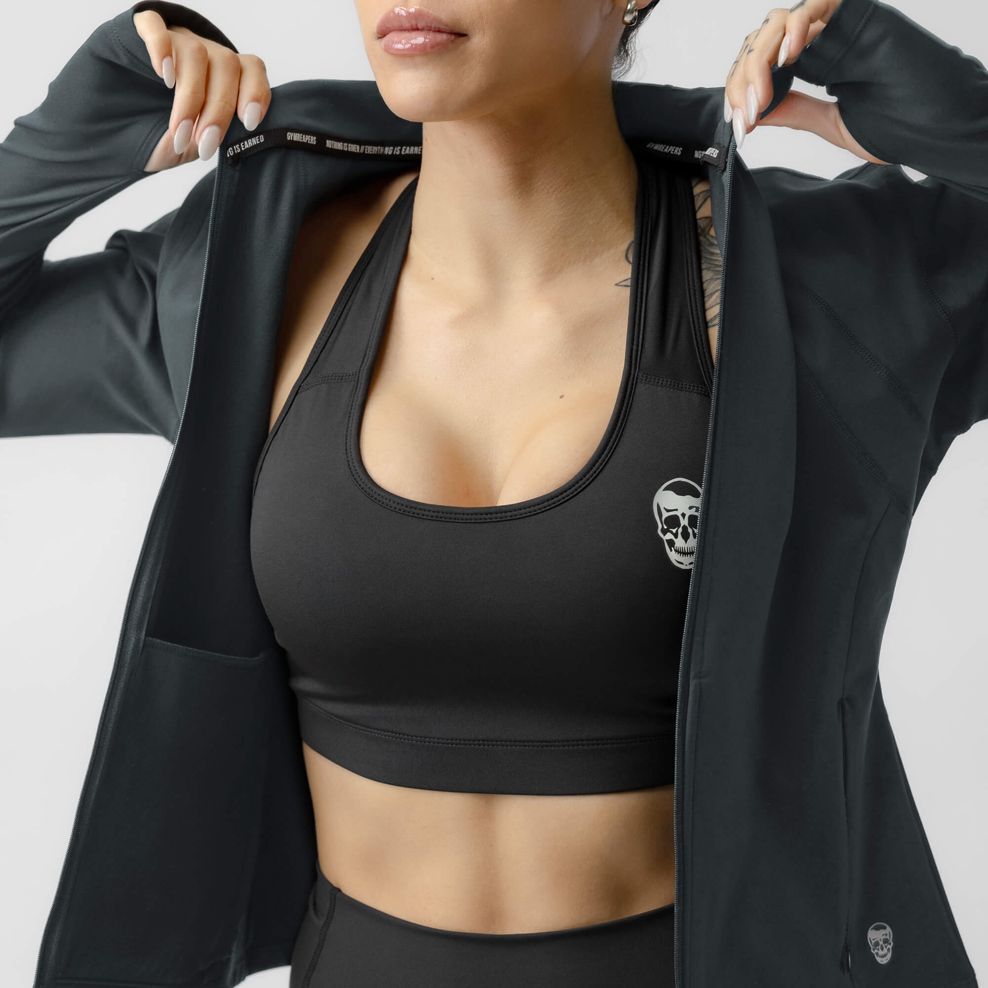 obsidian performance running jacket unzipped