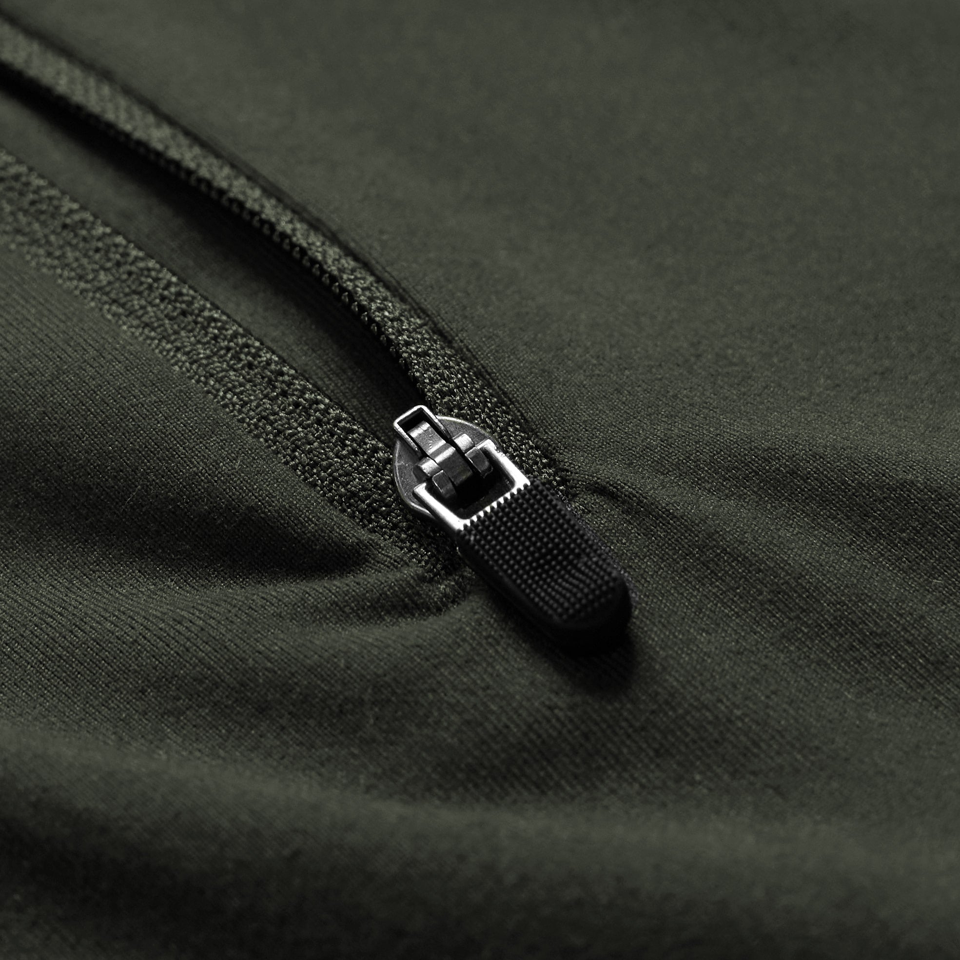 performance quarter zip od green zipper