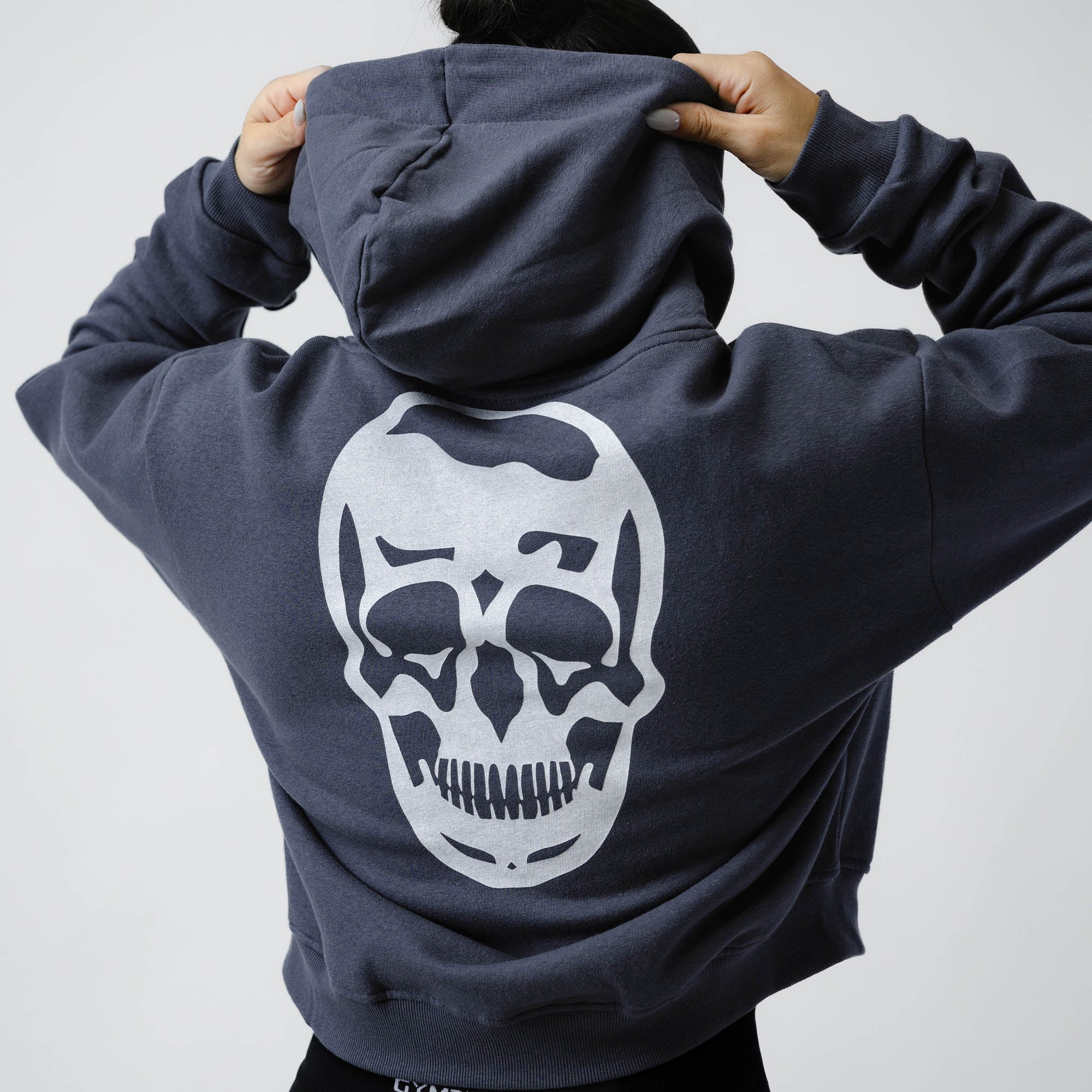 riviera cropped hoodie close up skull