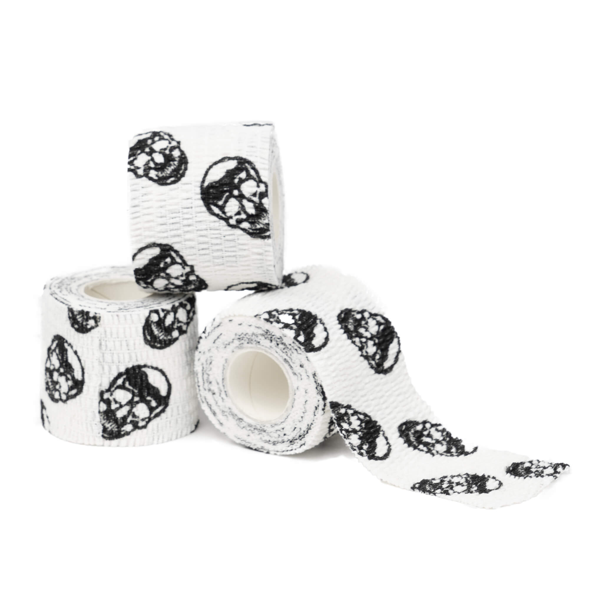 skull tape white stacked trio tape roll