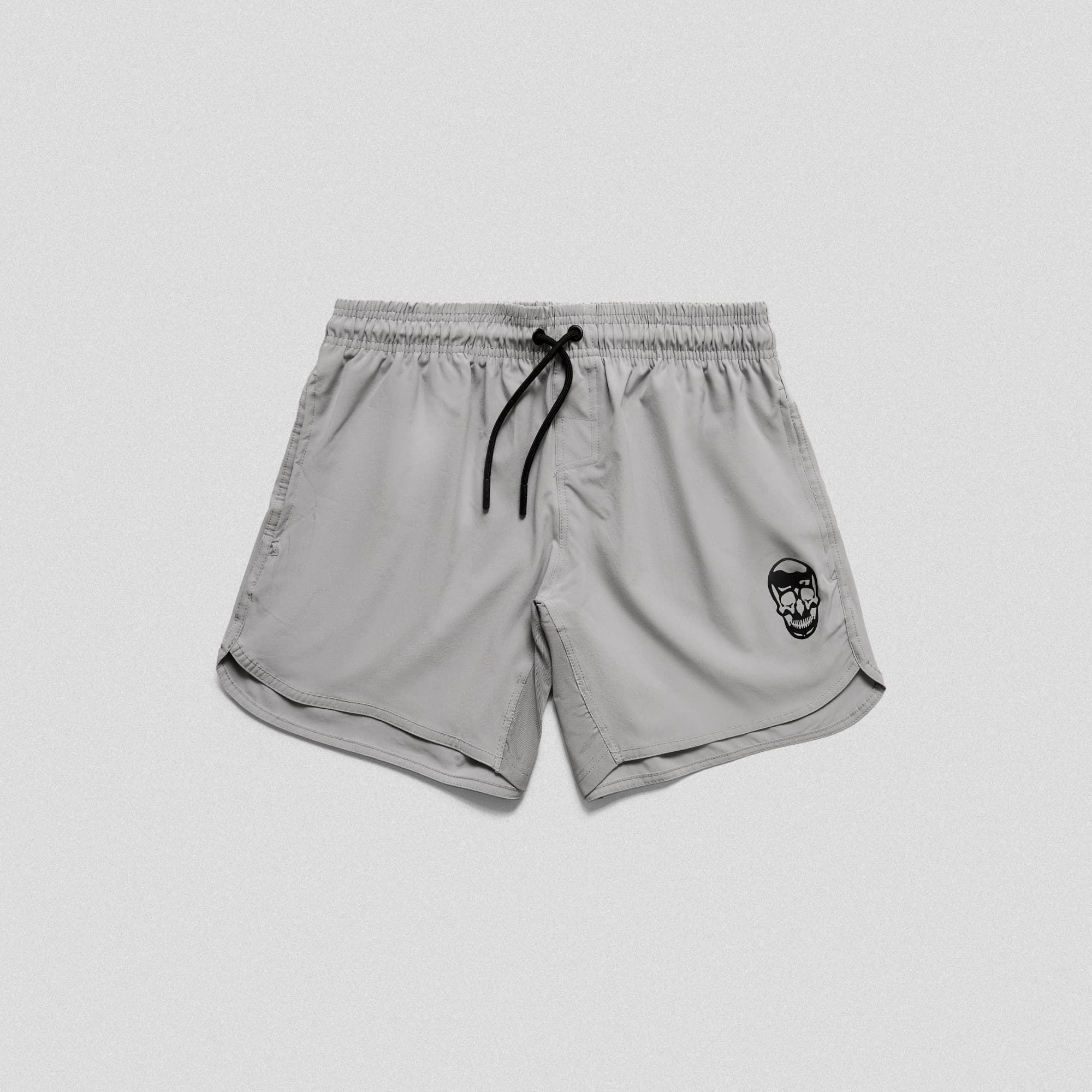 slate training shorts lay flat