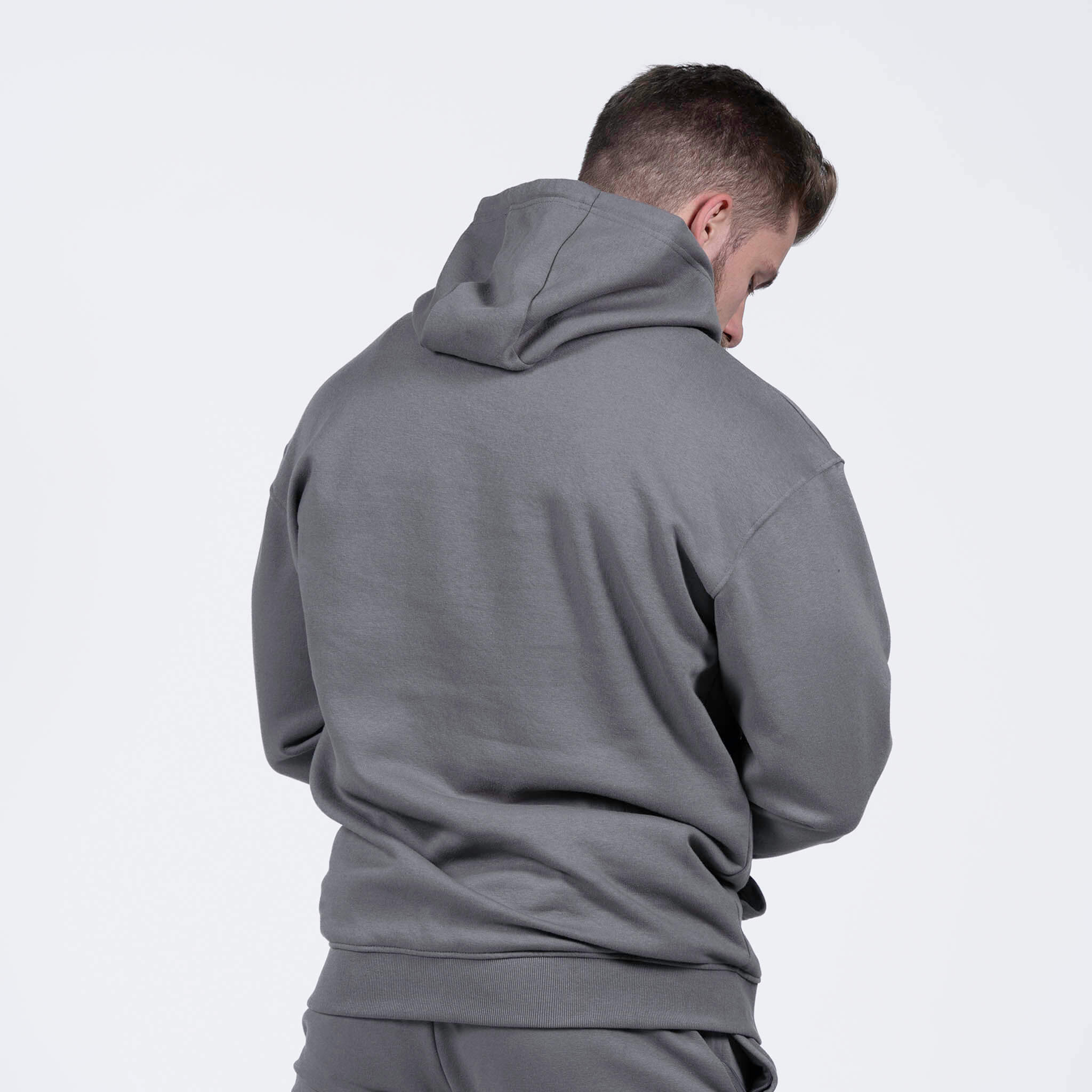 mockneck hoodie charcoal back