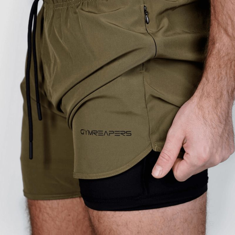 training shorts with liner green